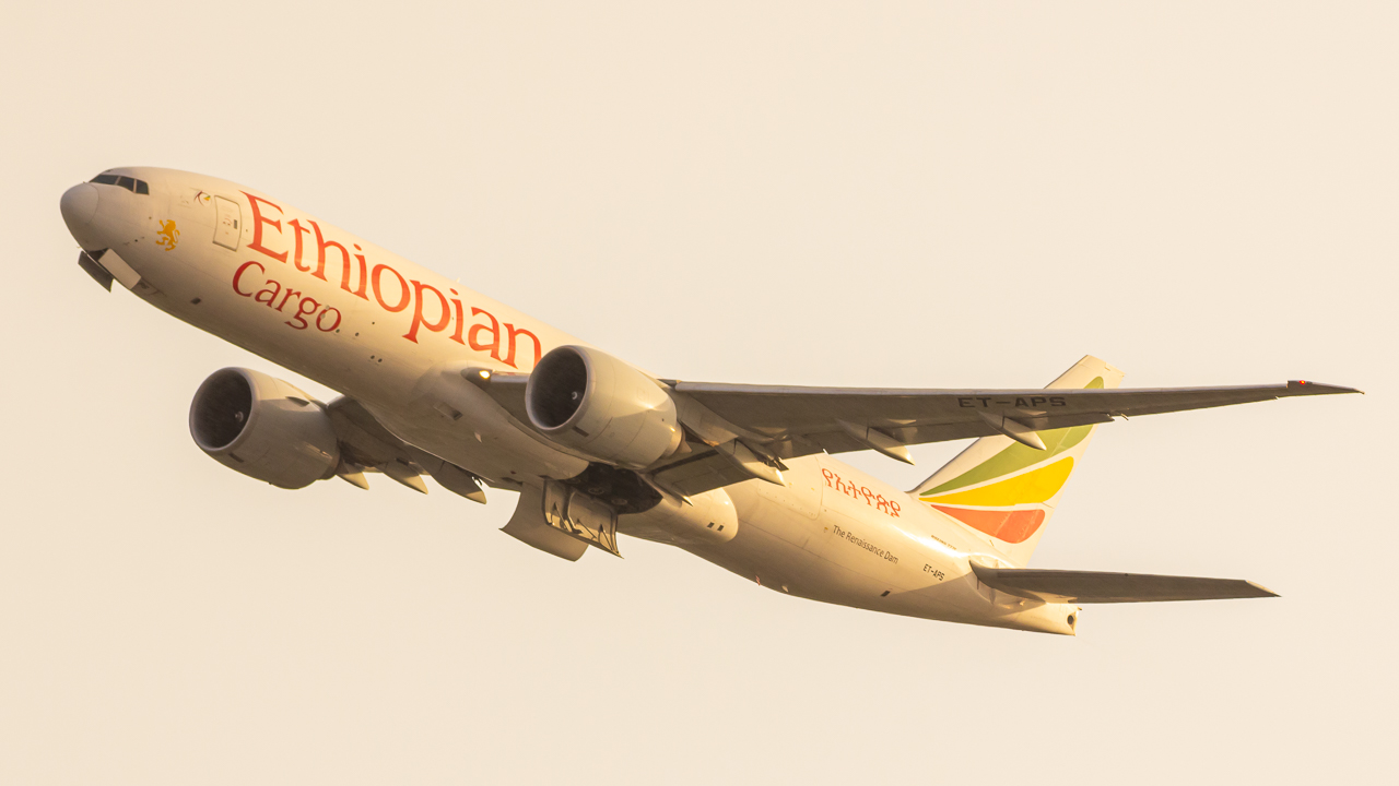 Full size:  Ethiopian Cargo Boeing 777-F ET-APS at Miami International Airport