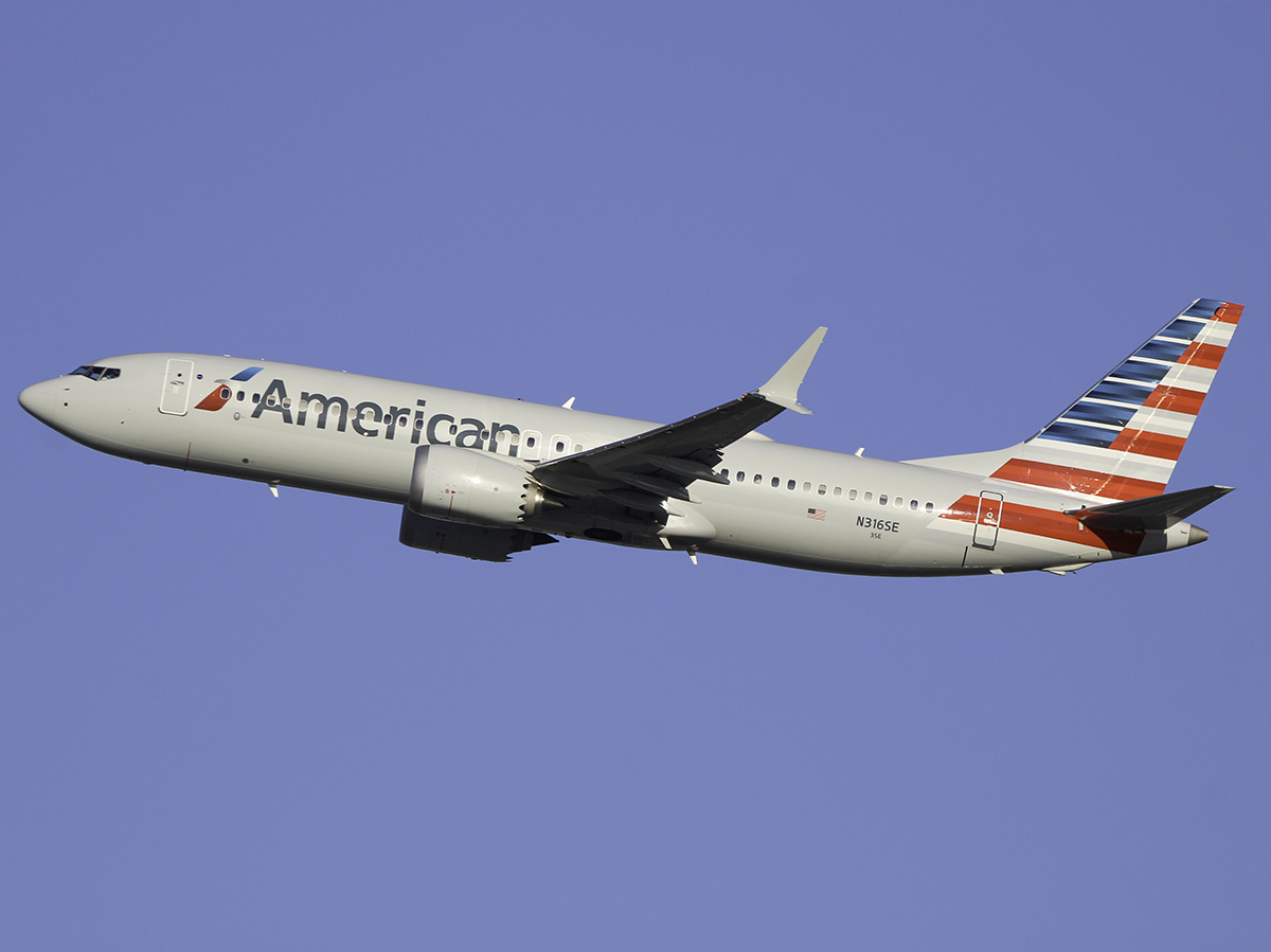 Full size: American Airlines Boeing 737 MAX 8 N316SE at Newark Liberty International Airport