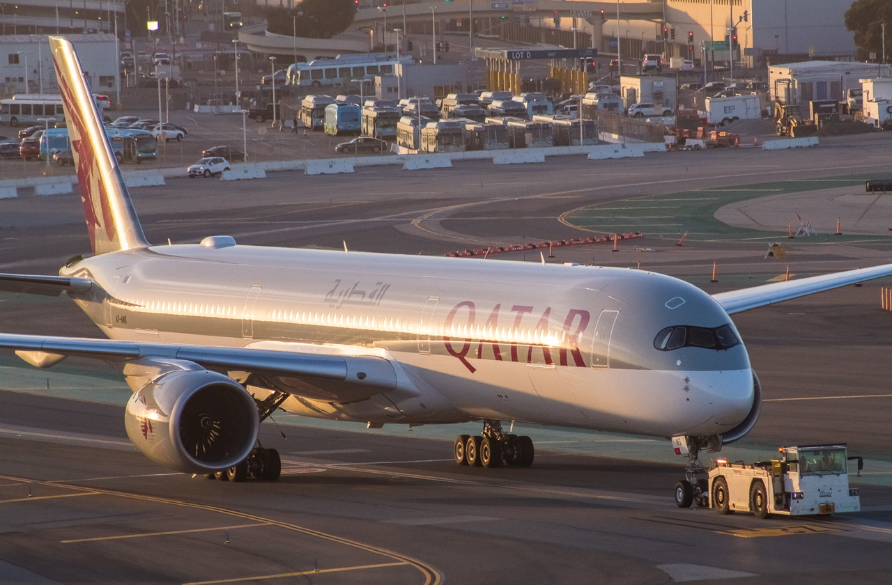 Full size: Qatar Airways Airbus A350-1000 A7-ANS at San Francisco International Airport