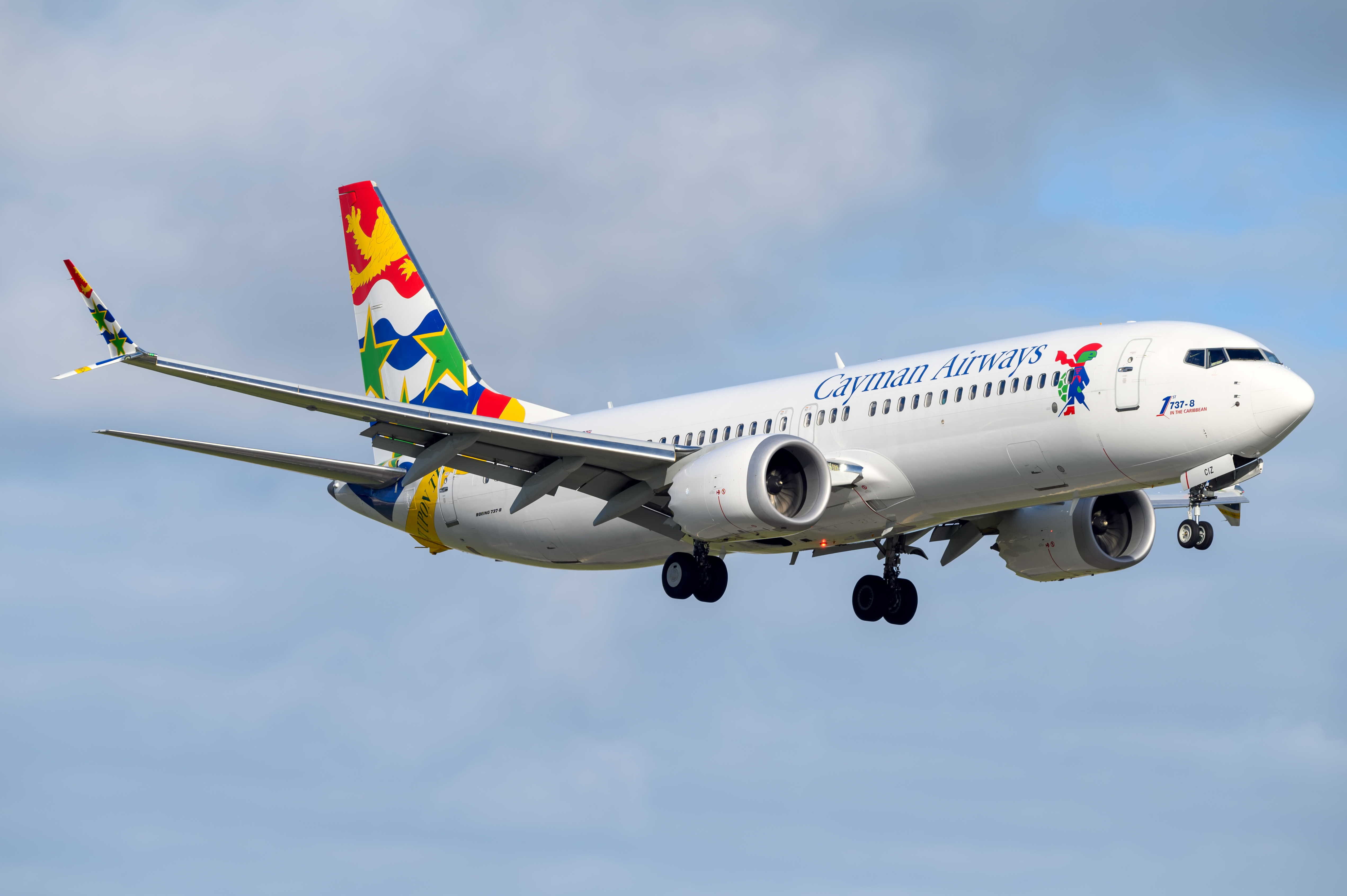 Full size: Cayman Airways Boeing 737 MAX 8 VP-CIZ at Miami International Airport