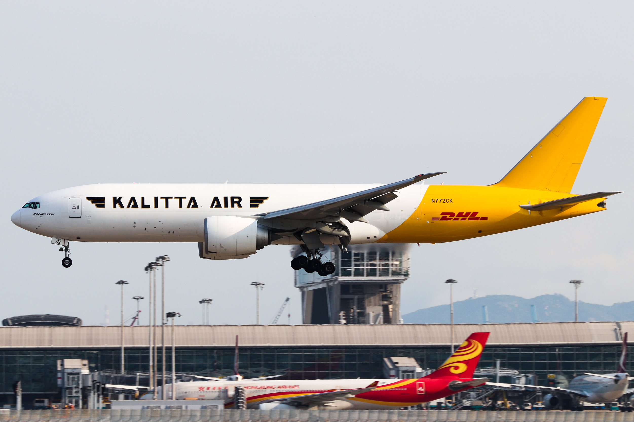 Full size: Kalitta Air Boeing 777-F N772CK at Hong Kong International Airport