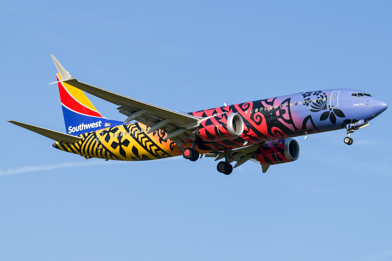 Full size: Southwest Airlines Boeing 737 MAX 8 N8710M at Raleigh-Durham International Airport