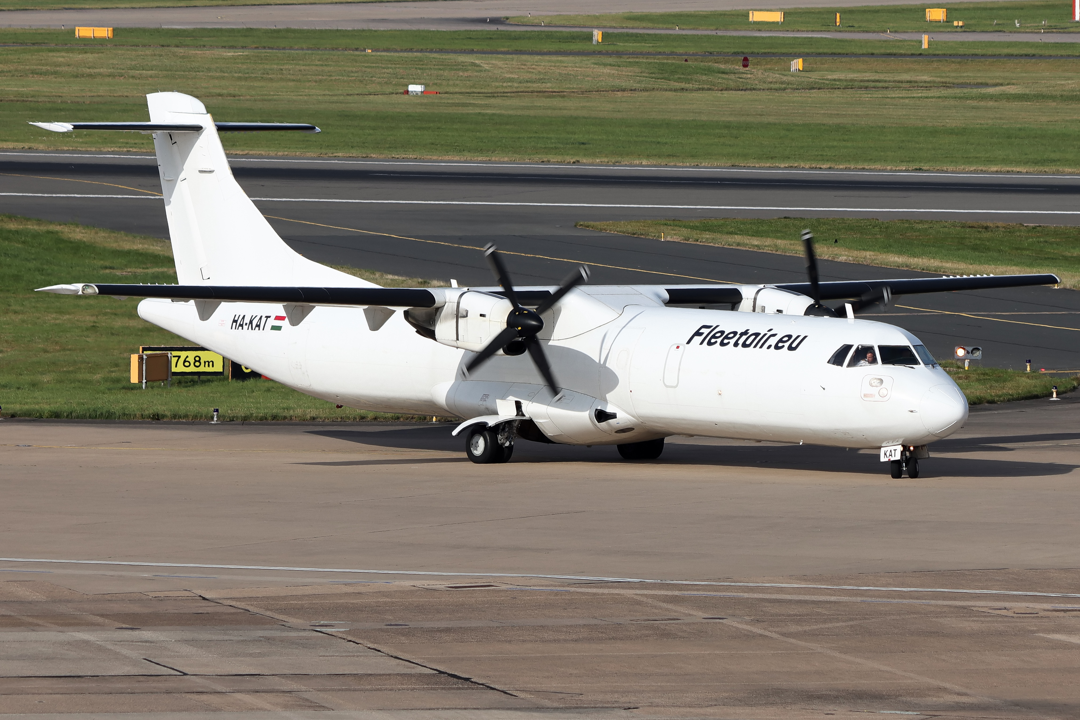 Full size: Fleet Air International ATR 72-200F HA-KAT at Birmingham Airport