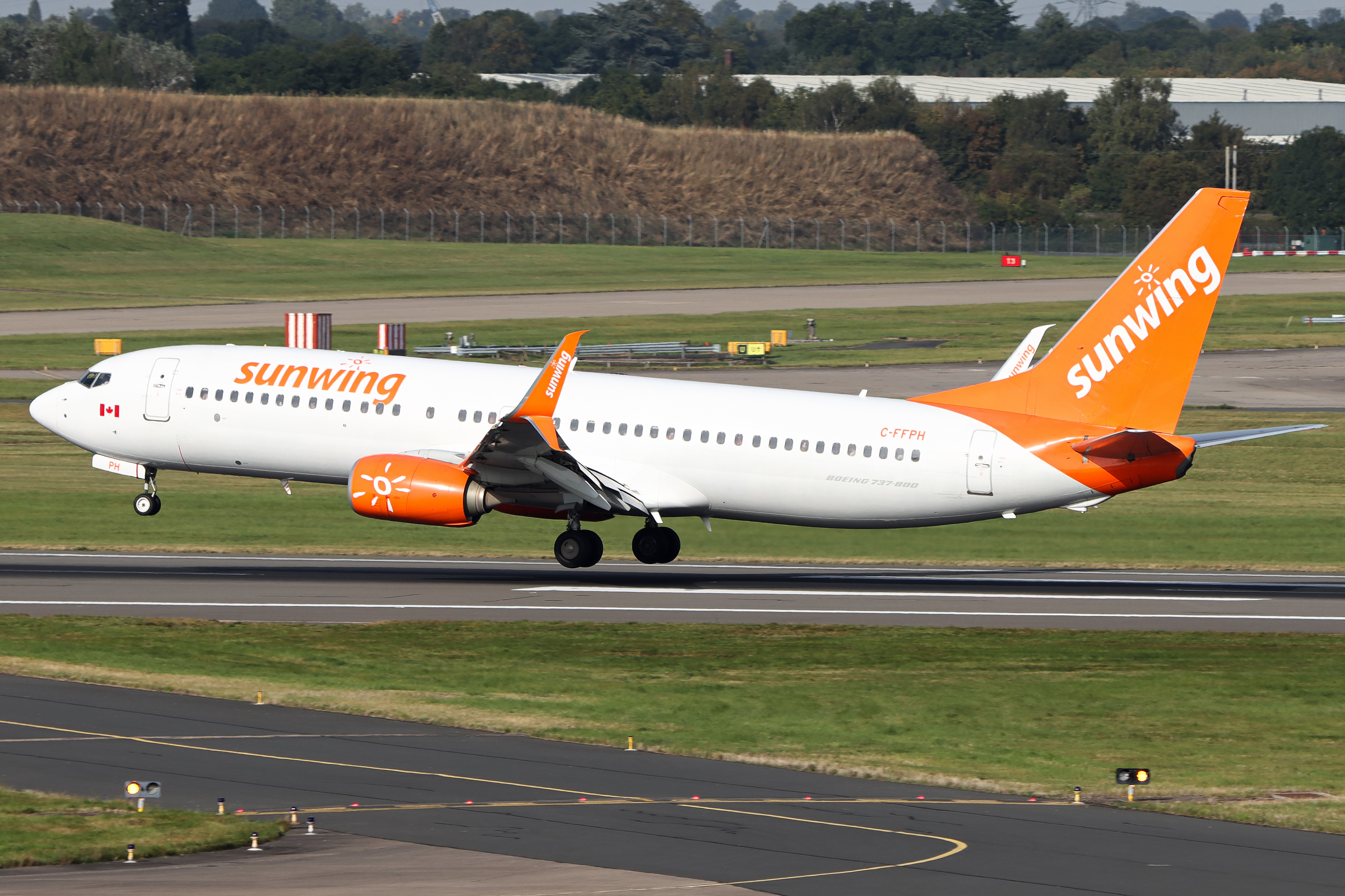 Full size: Sunwing Airlines Boeing 737-800 C-FFPH at Birmingham Airport