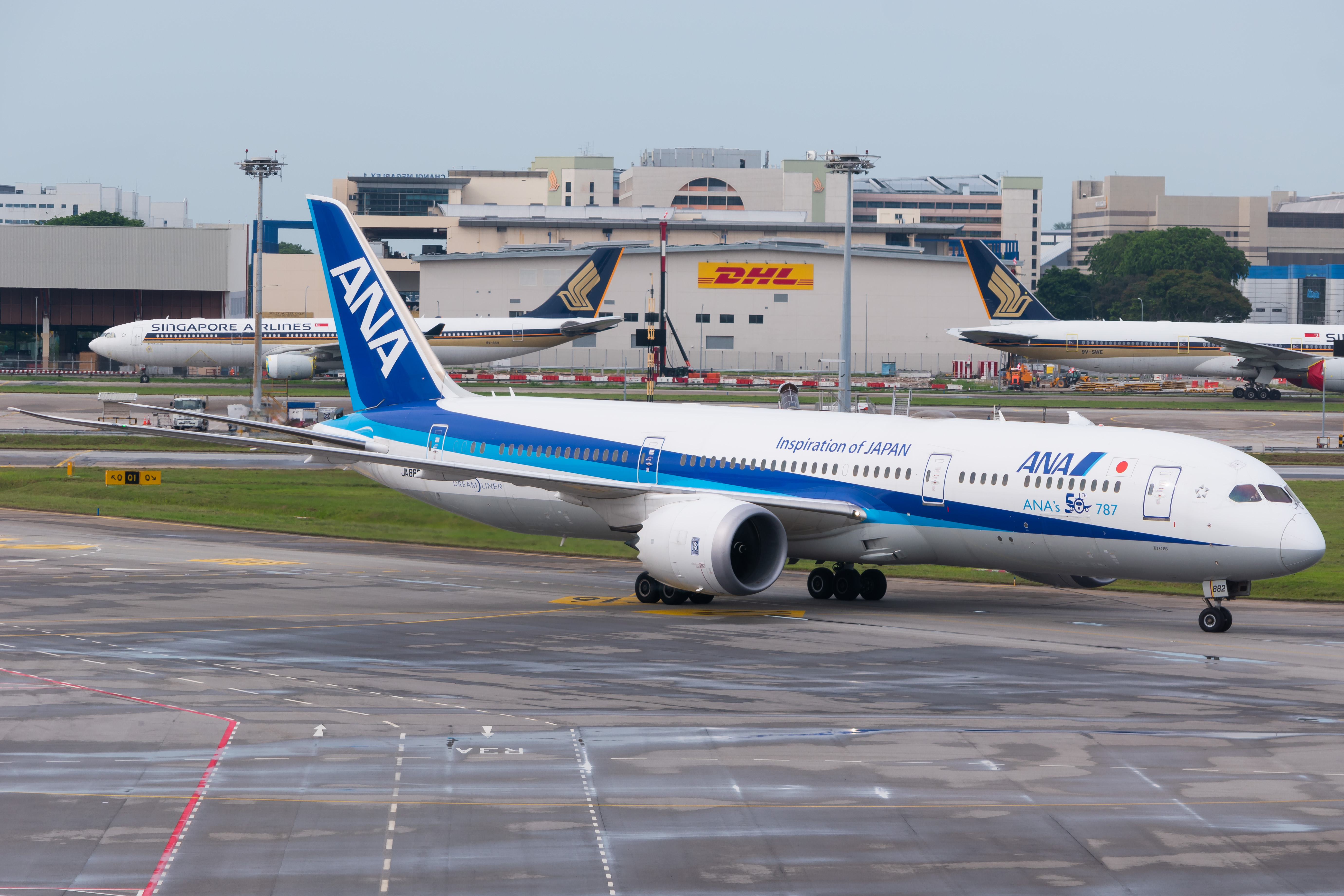 Full size: All Nippon Airways B787-9 JA882A at Singapore-Changi Airport