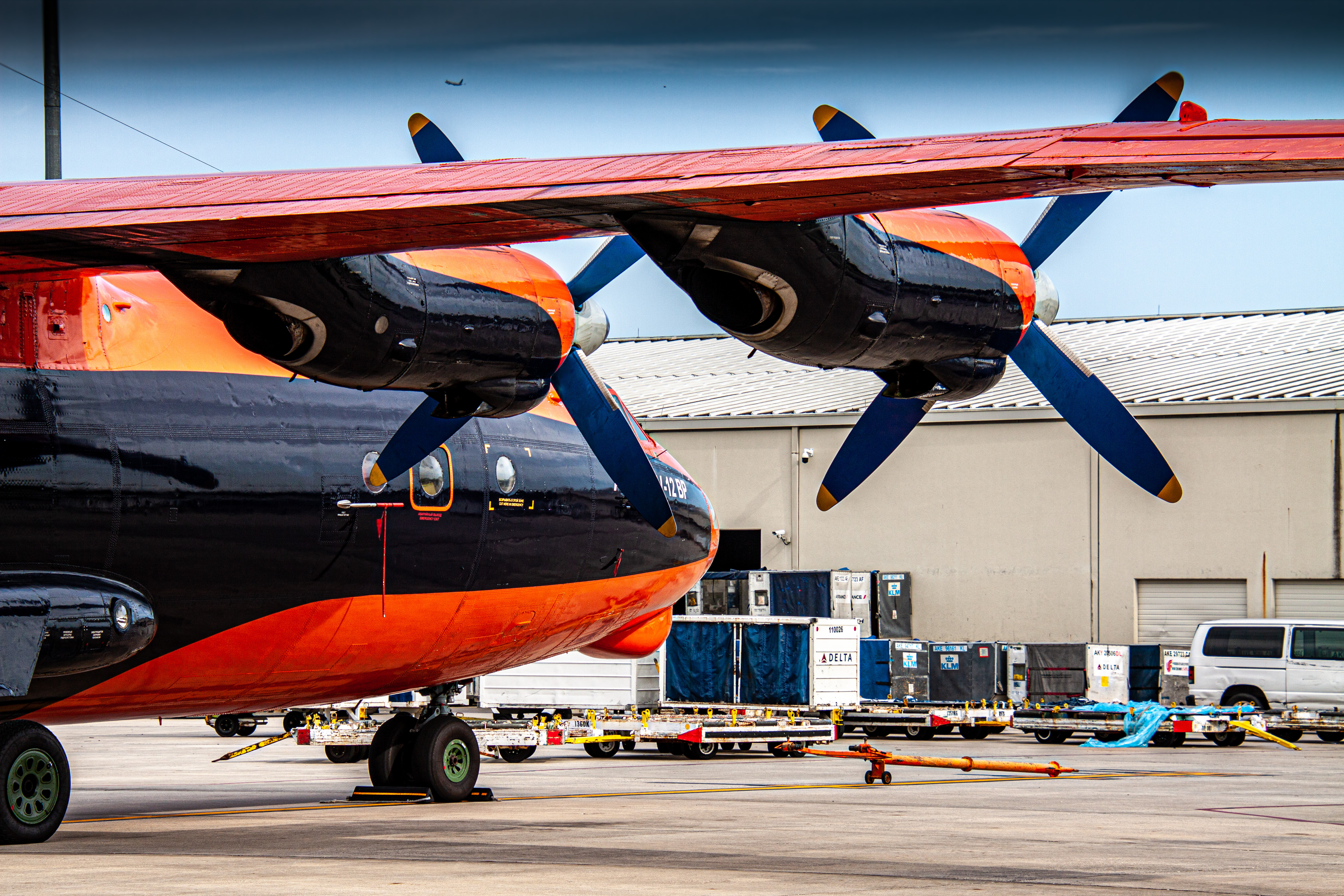 Full size: CAVOK AIR Antonov An-12BP UR-CKM at Houston-George Bush Intercontinental Airport