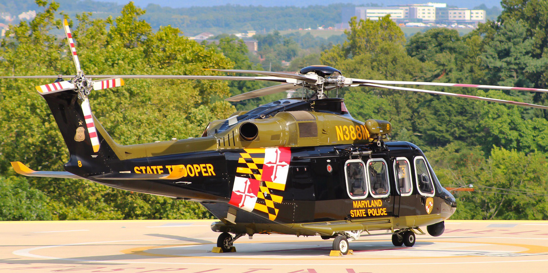 Full size: Maryland State Police Agusta AW139 N388MD at York Airport
