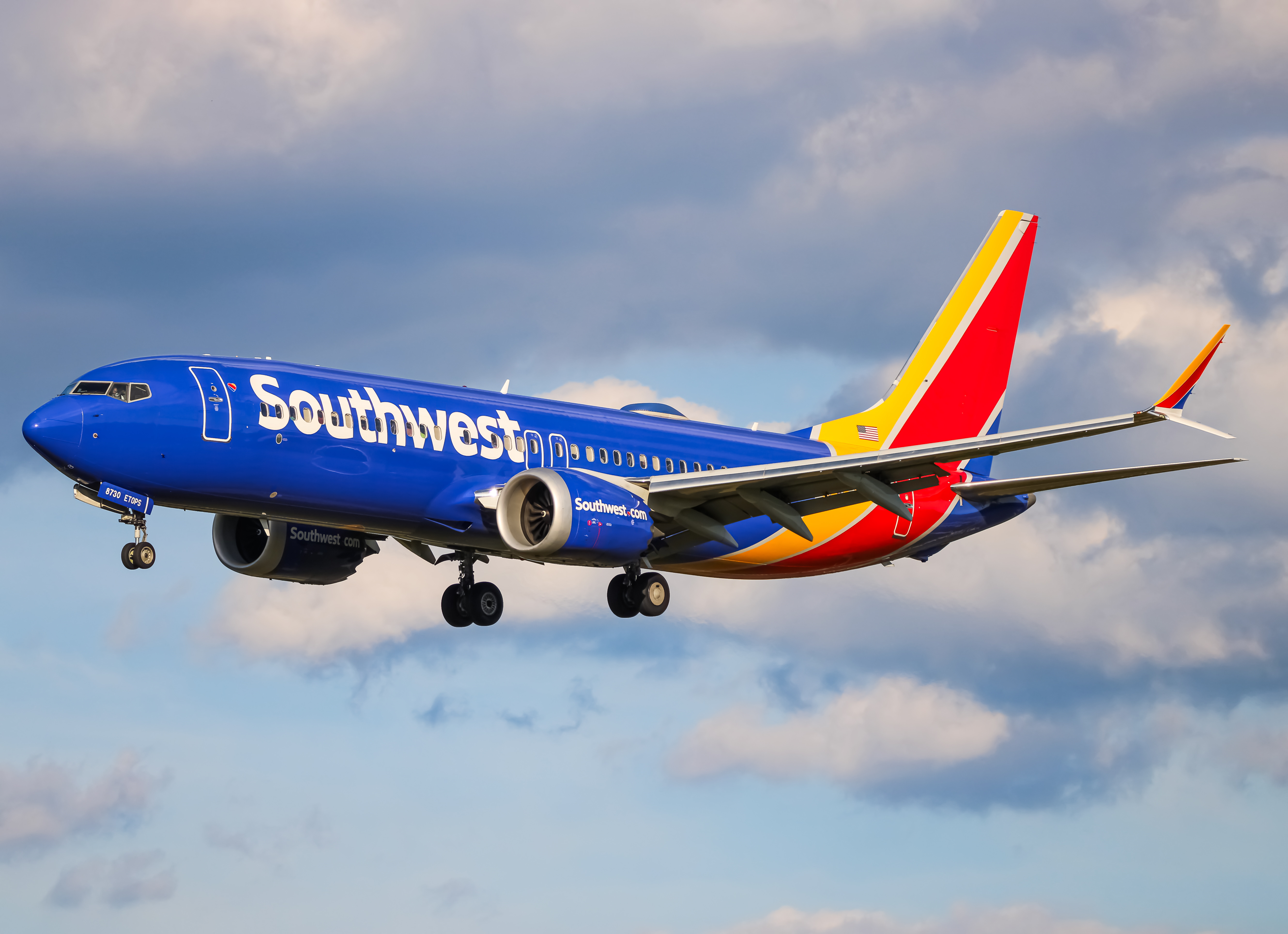 Full size: Southwest Airlines Boeing 737 MAX 8 N8730Q at Baltimore/Washington International Thurgood Marshall Airport