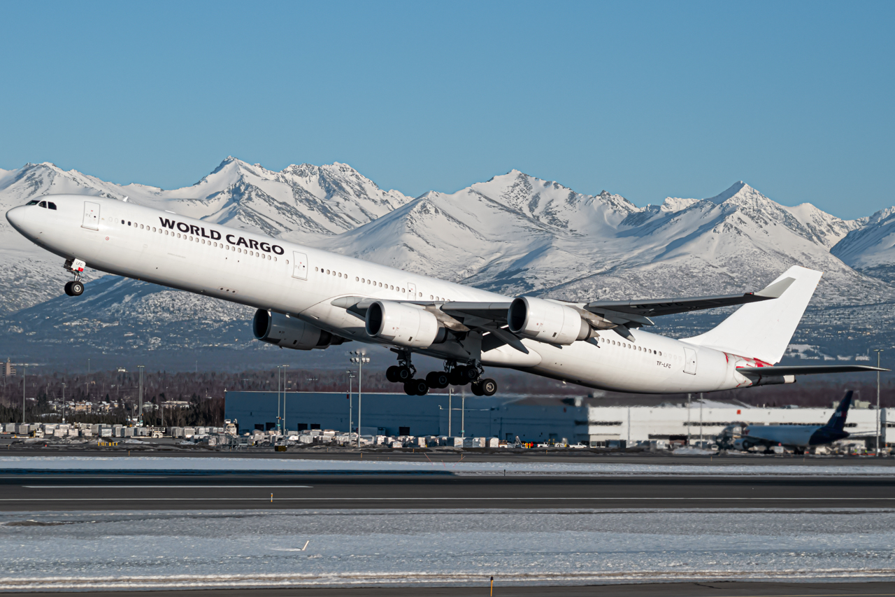 Full size: Air Atlanta Icelandic Airbus A340-600 TF-LFC at Anchorage Ted Stevens International Airport