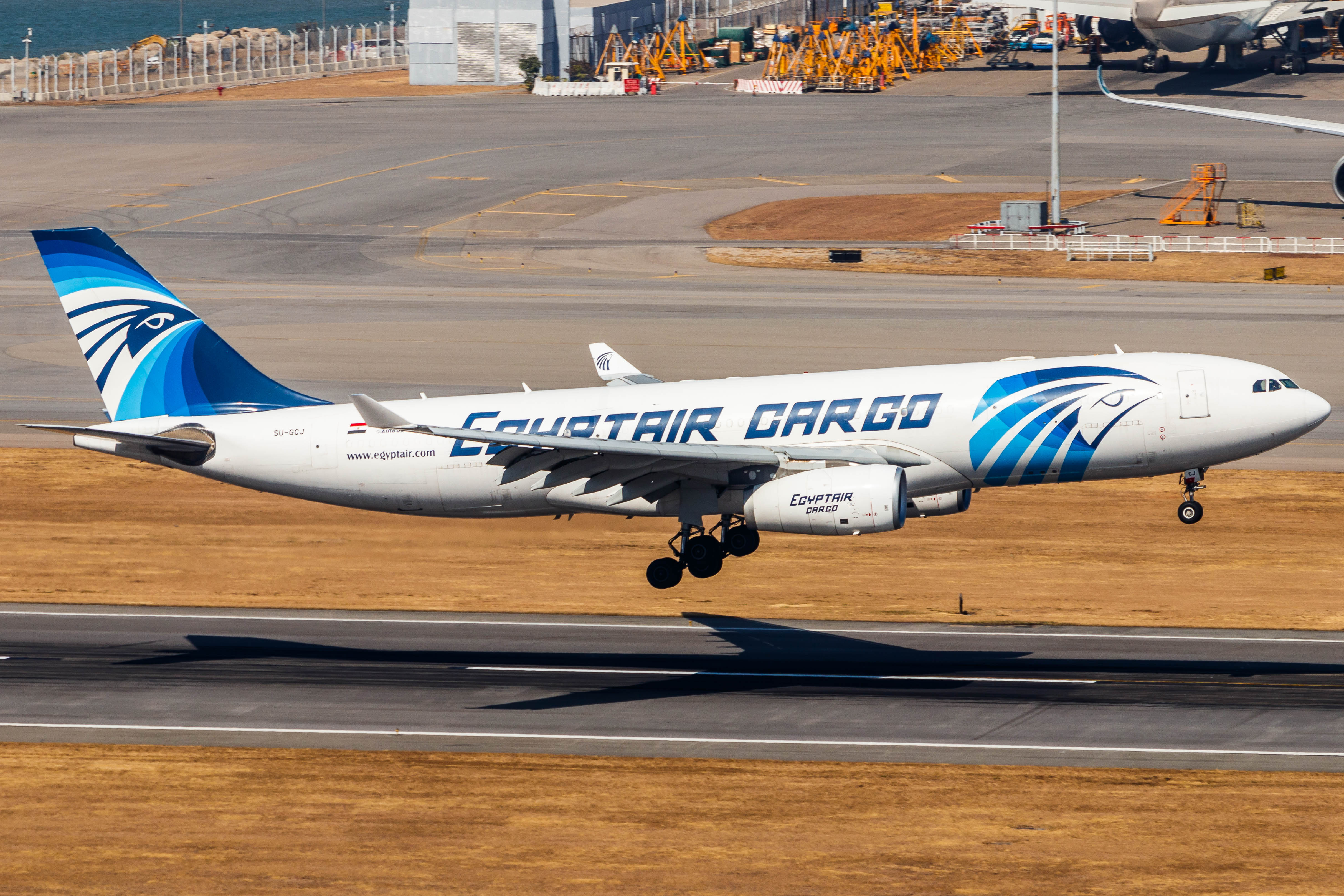 Full size: EgyptAir Cargo Airbus A330-200F SU-GCJ at Hong Kong International Airport