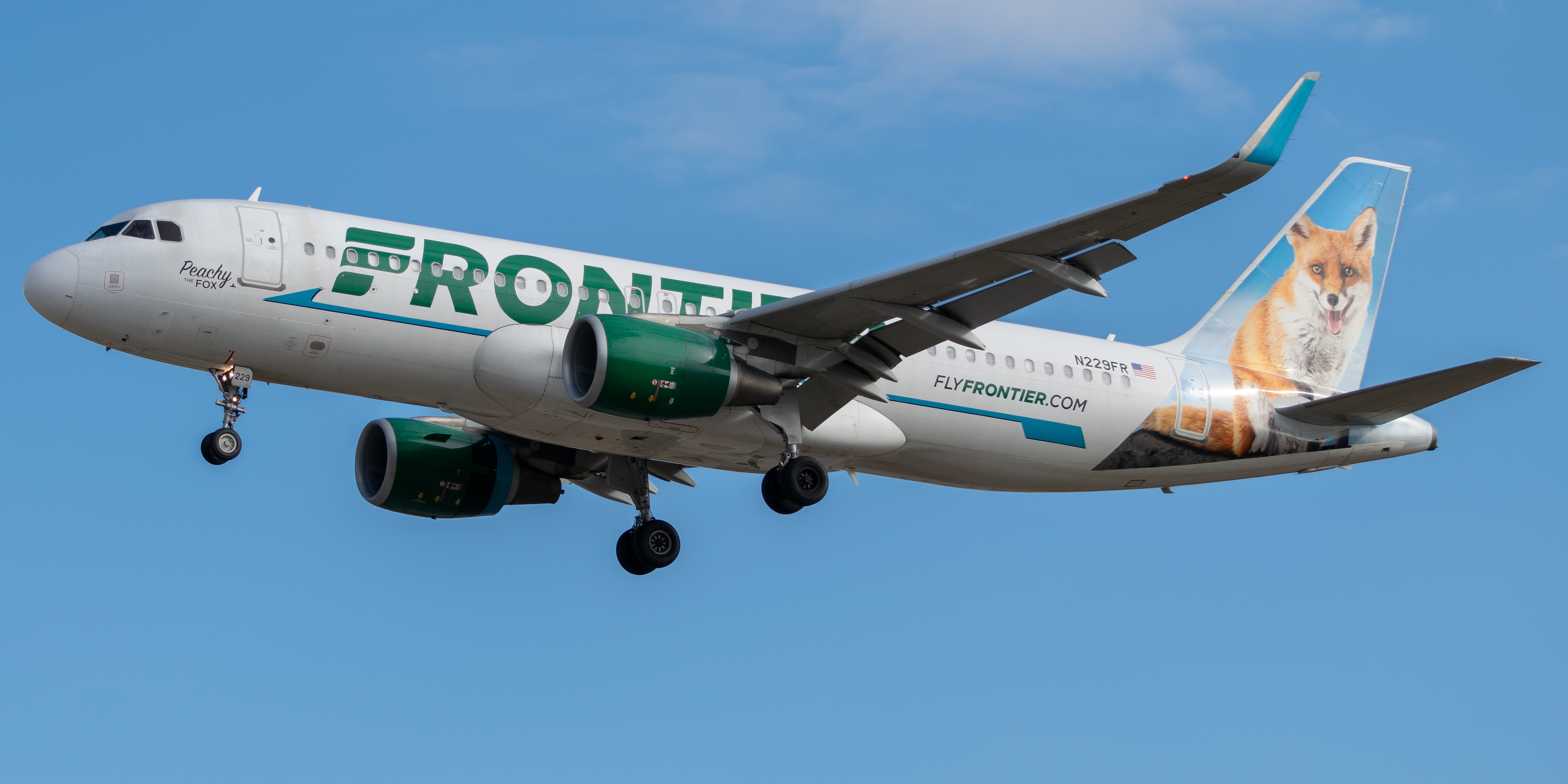 Full size: Frontier Airlines Airbus A320 N229FR at Baltimore/Washington International Thurgood Marshall Airport