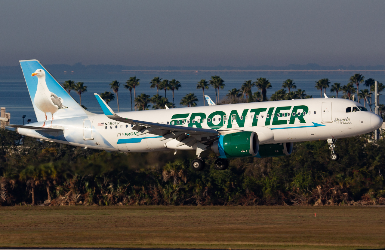 Full size: Frontier Airlines Airbus A320NEO N350FR at Tampa International Airport