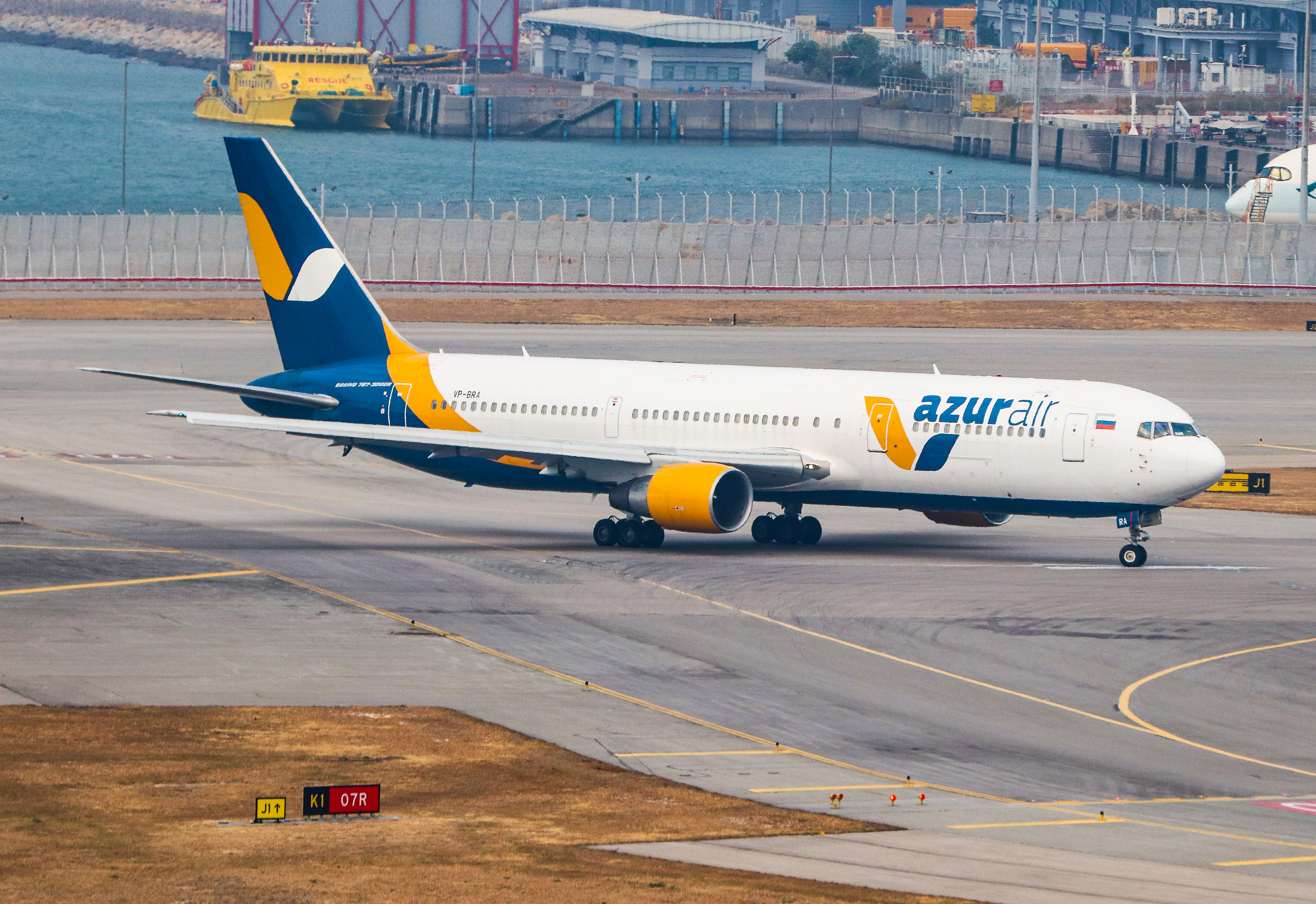 Full size: Azur Air Boeing 767-300ER VP-BRA at Hong Kong International Airport