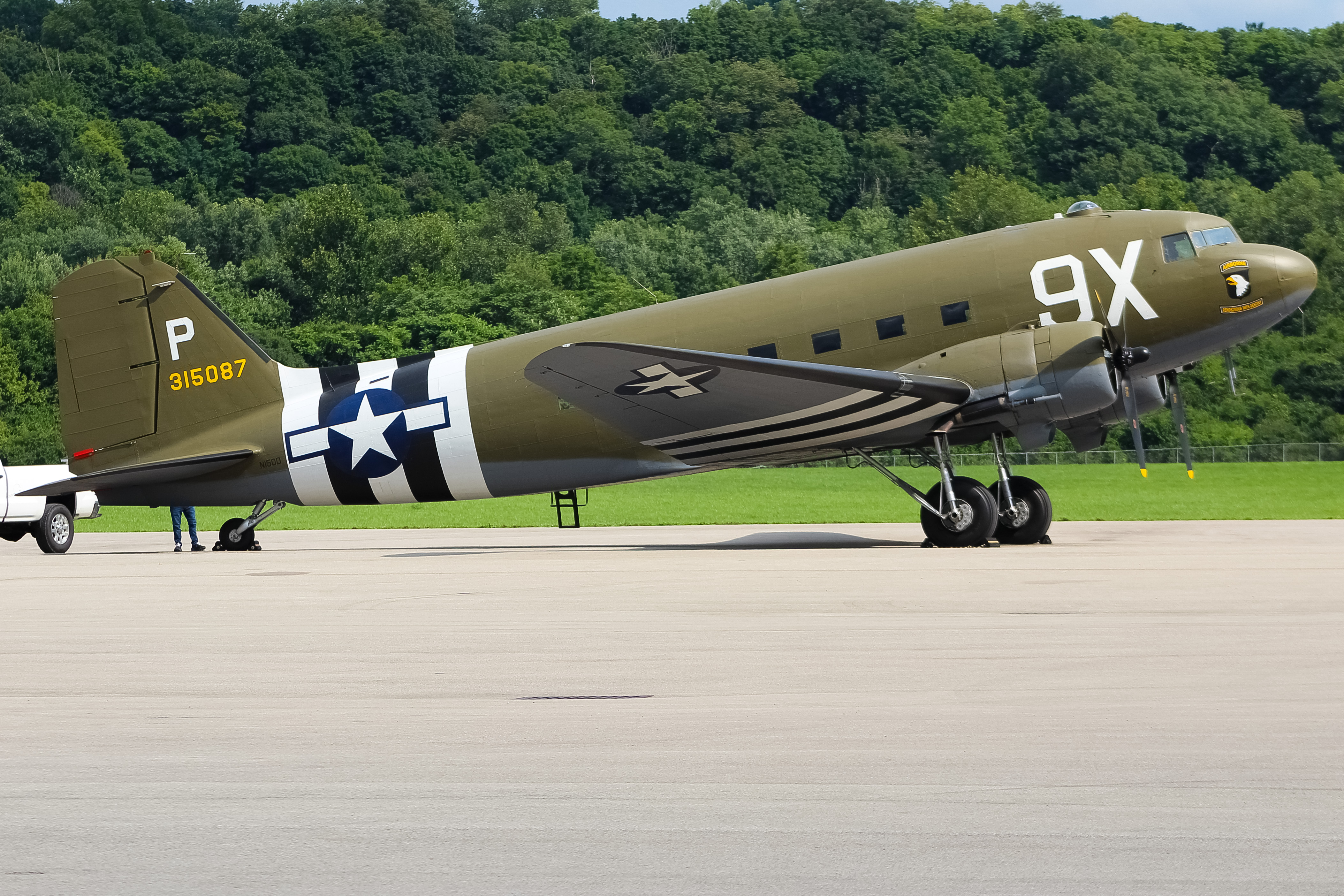 Full size: PRIVATE  Douglas C-47B skytrain N150D at Cincinnati Municipal Airport/Lunken Field