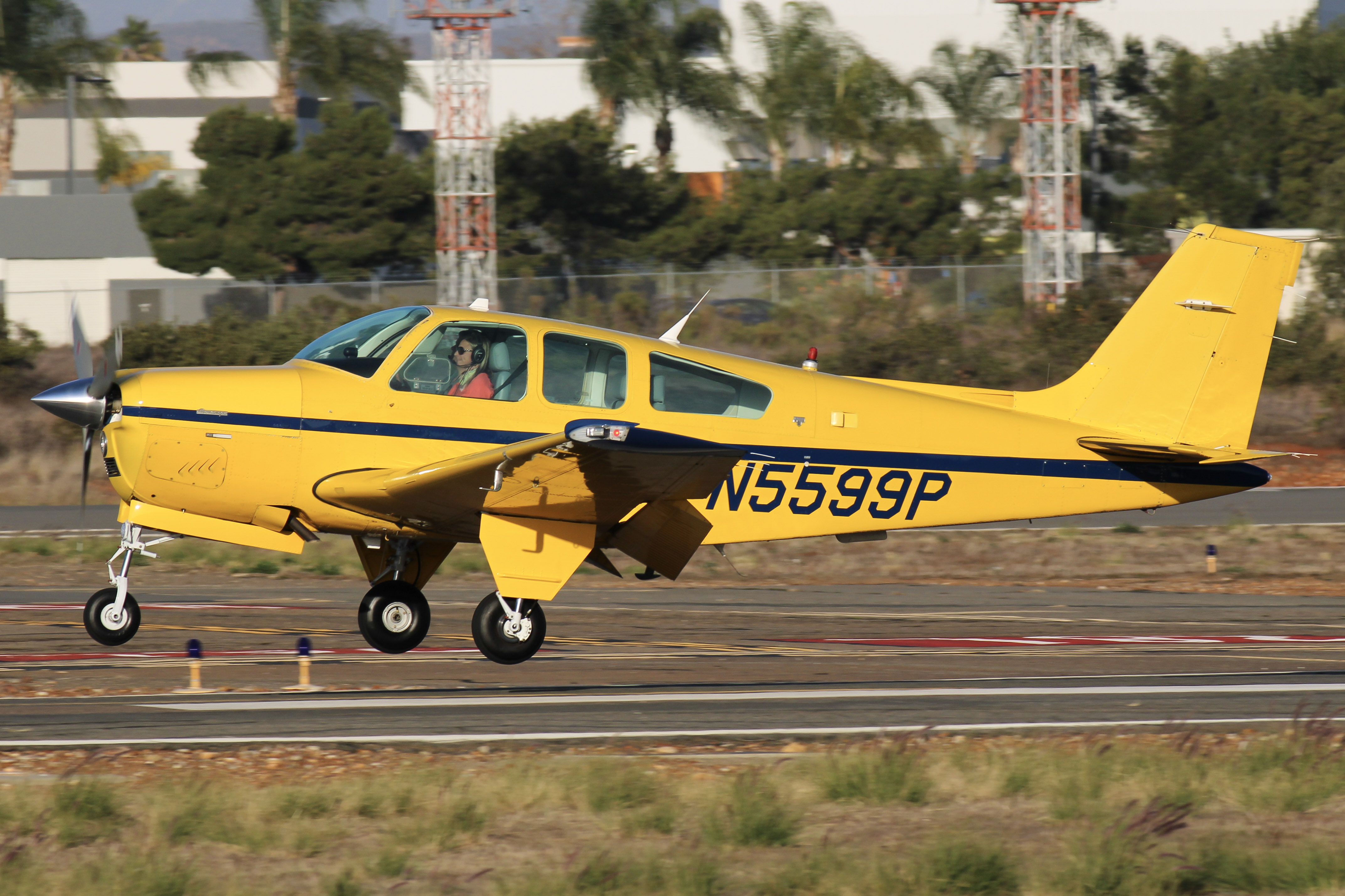 Full size: PRIVATE Beech 33 Bonanza N5599P at Montgomery-Gibbs Executive Airport