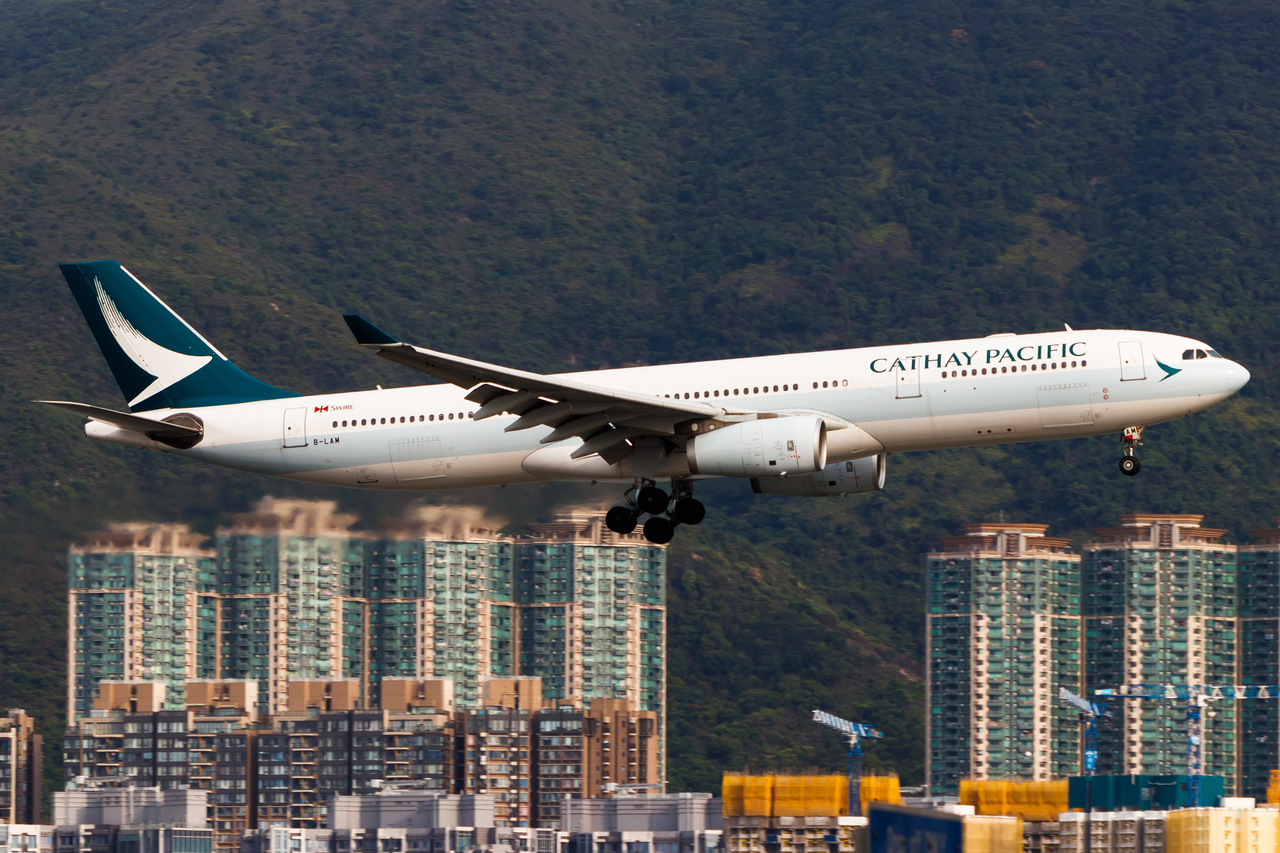 Full size: Cathay Pacific Airbus A330-300 B-LAM at Hong Kong International Airport