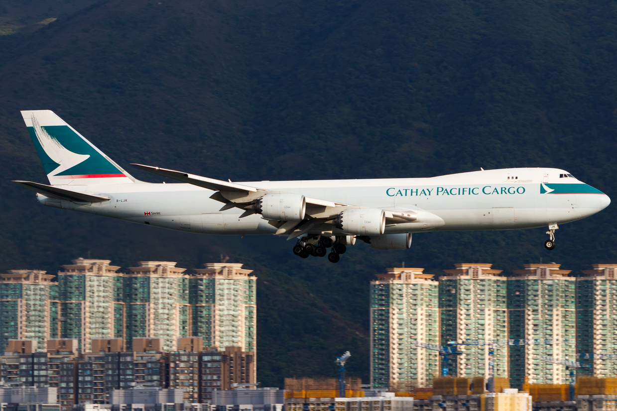 Full size: Cathay Pacific Cargo Boeing 747-8F B-LJK at Hong Kong International Airport