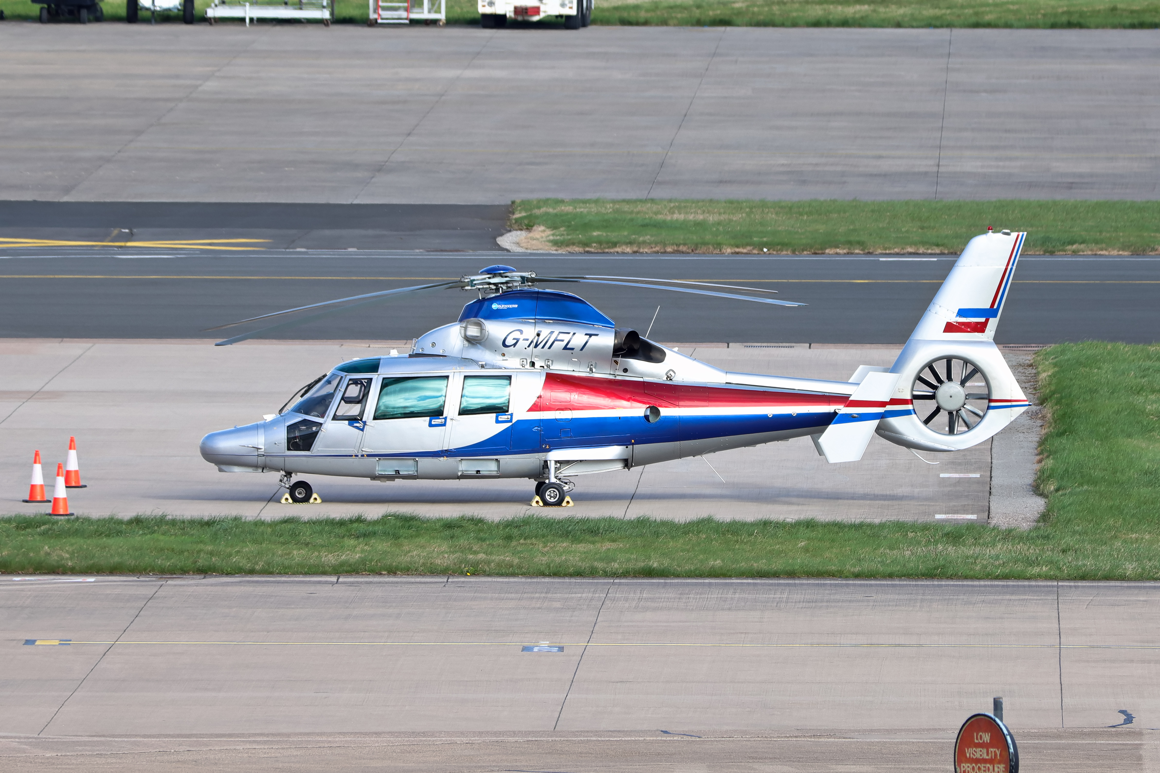Full size: PRIVATE Eurocopter AS365 G-MFLT at Birmingham Airport