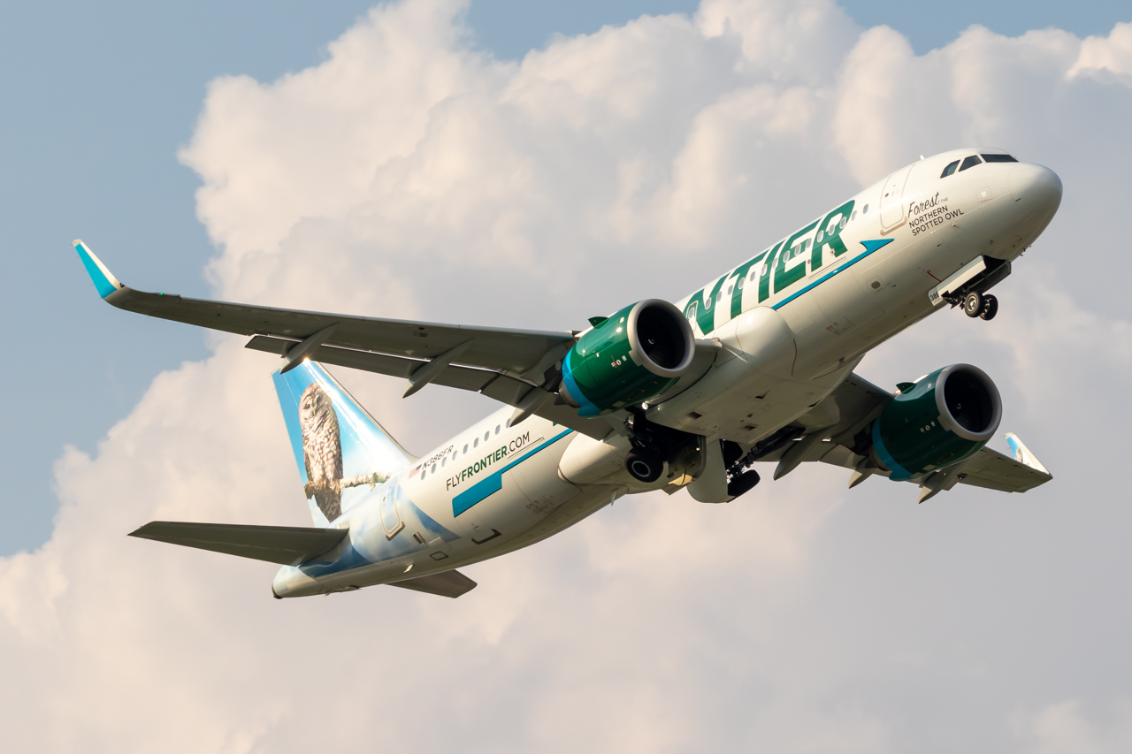 Full size: Frontier Airlines Airbus A320NEO N386FR at Baltimore/Washington International Thurgood Marshall Airport