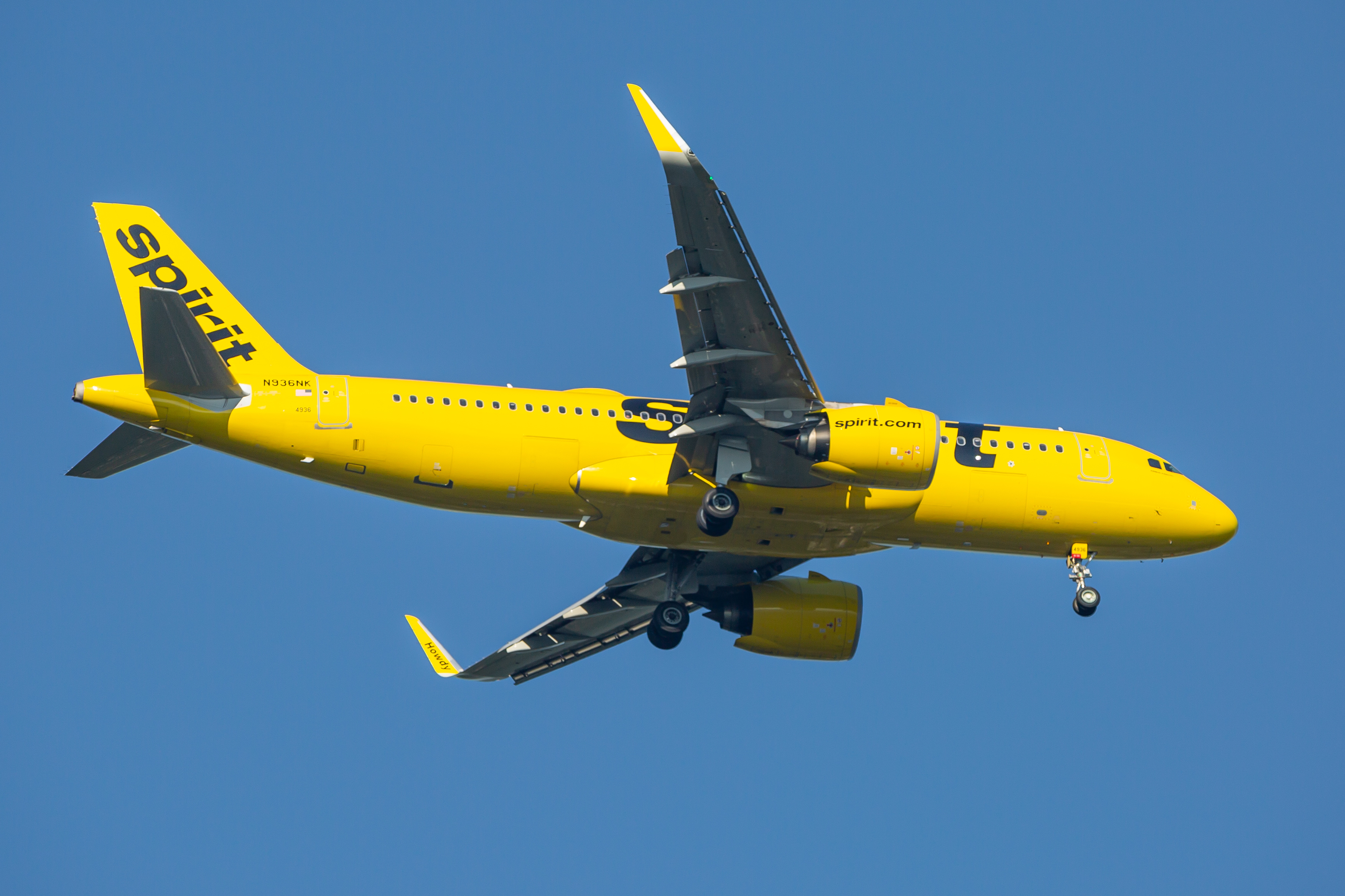 Full size: Spirit Airlines Airbus A320NEO N936NK at Baltimore/Washington International Thurgood Marshall Airport