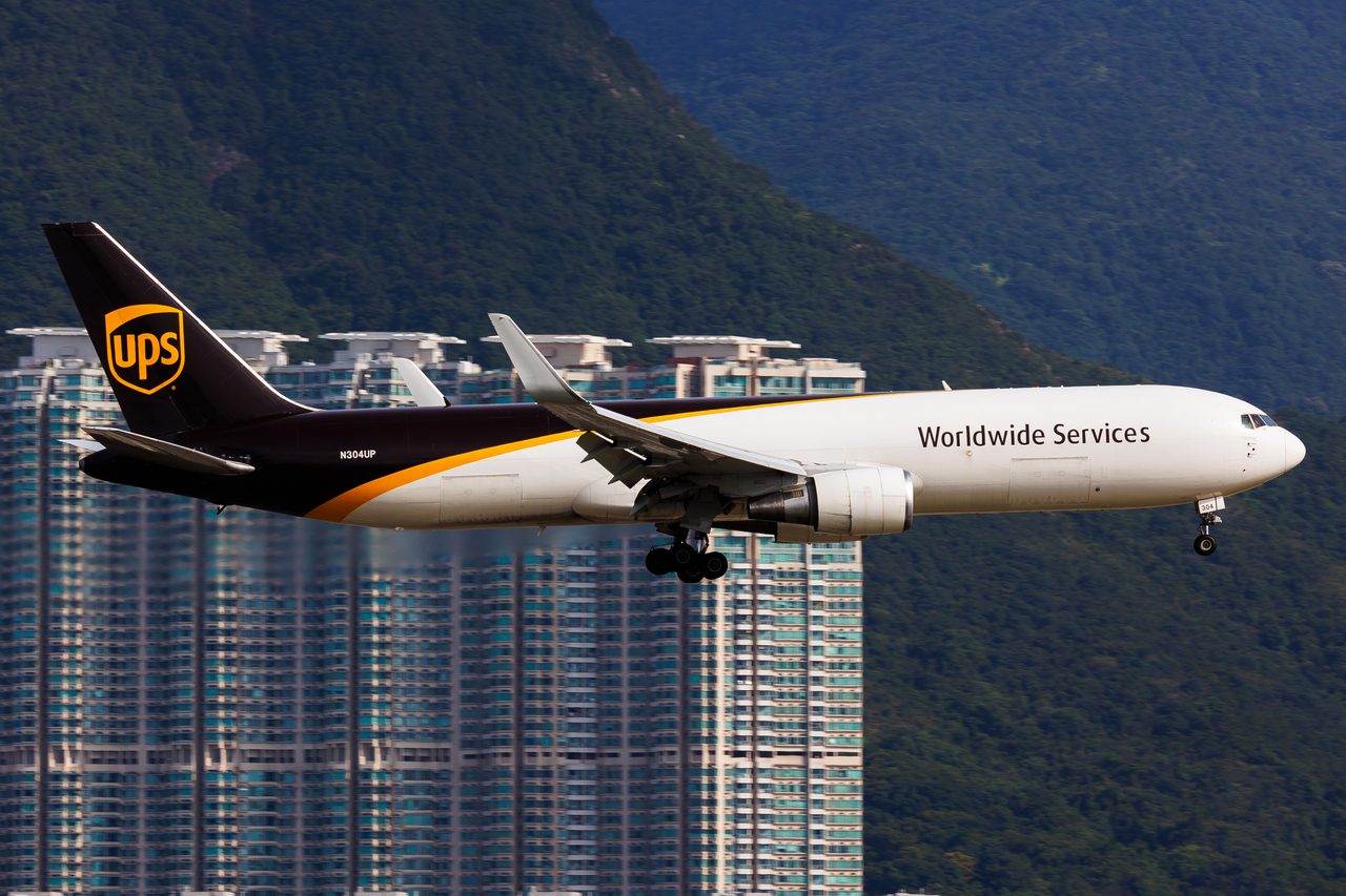 Full size: United Parcel Service Boeing 767-300ER n304up at Hong Kong International Airport