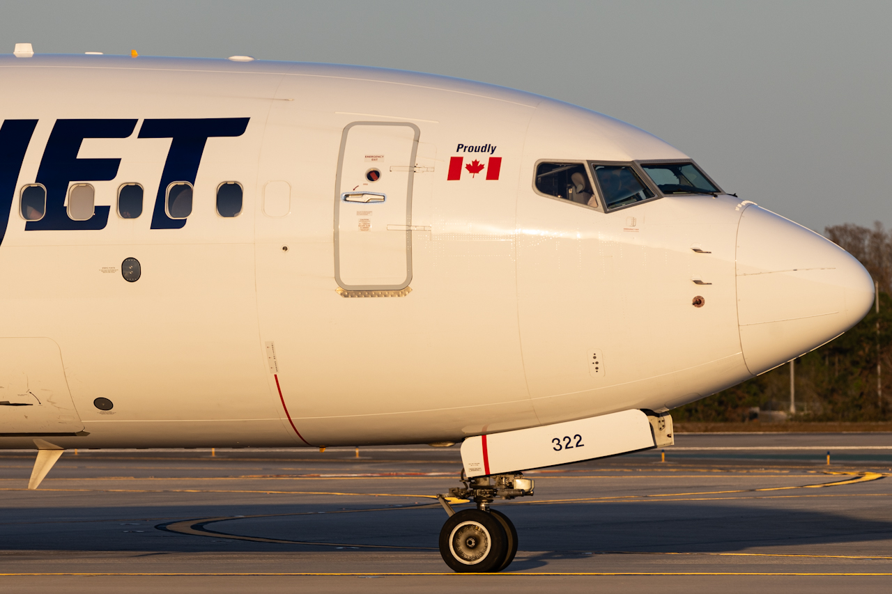 Full size: WestJet Boeing 737 MAX 8 C-FBWS at Orlando International Airport