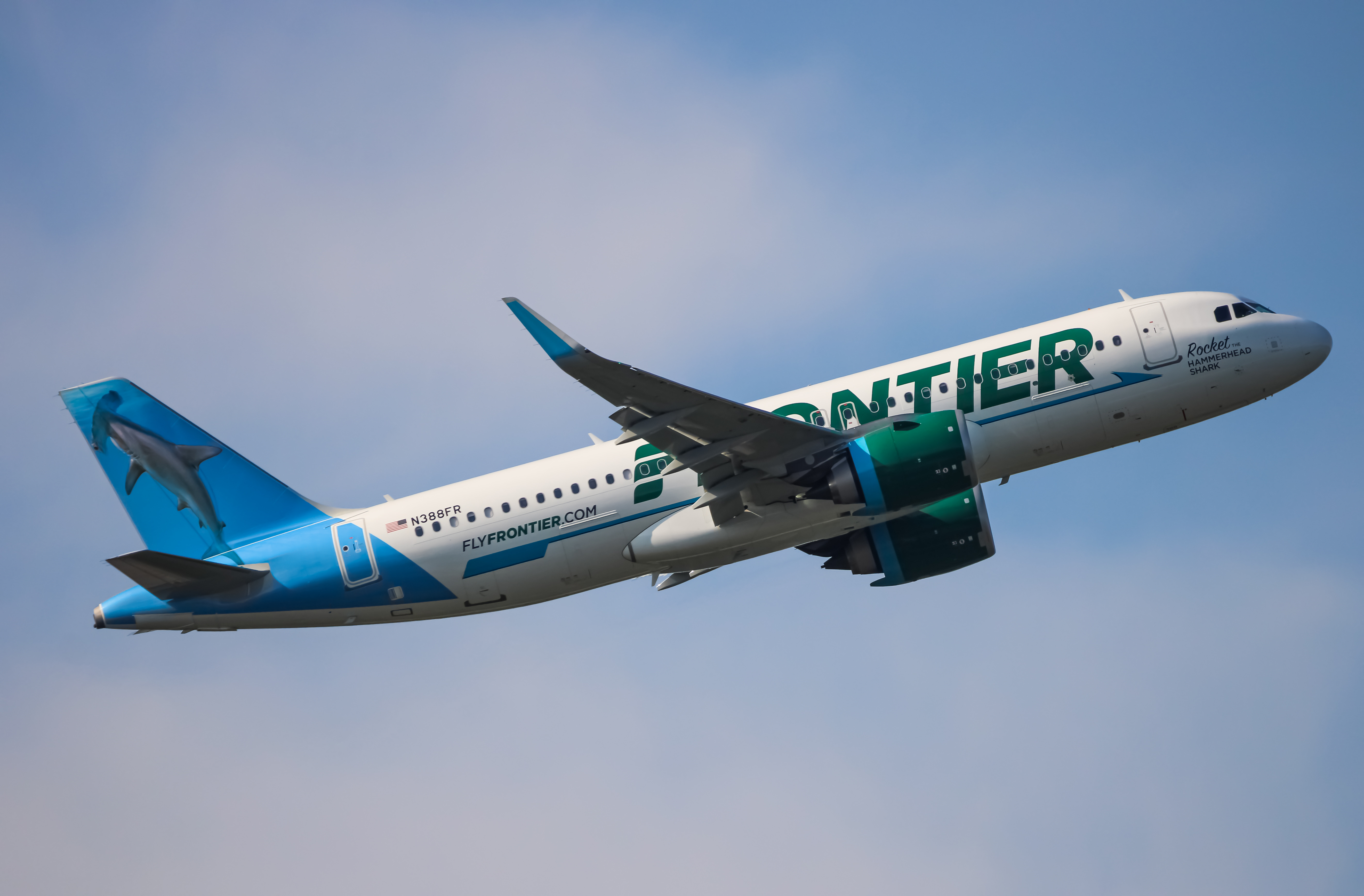 Full size: Frontier Airlines Airbus A320NEO N388FR at Baltimore/Washington International Thurgood Marshall Airport