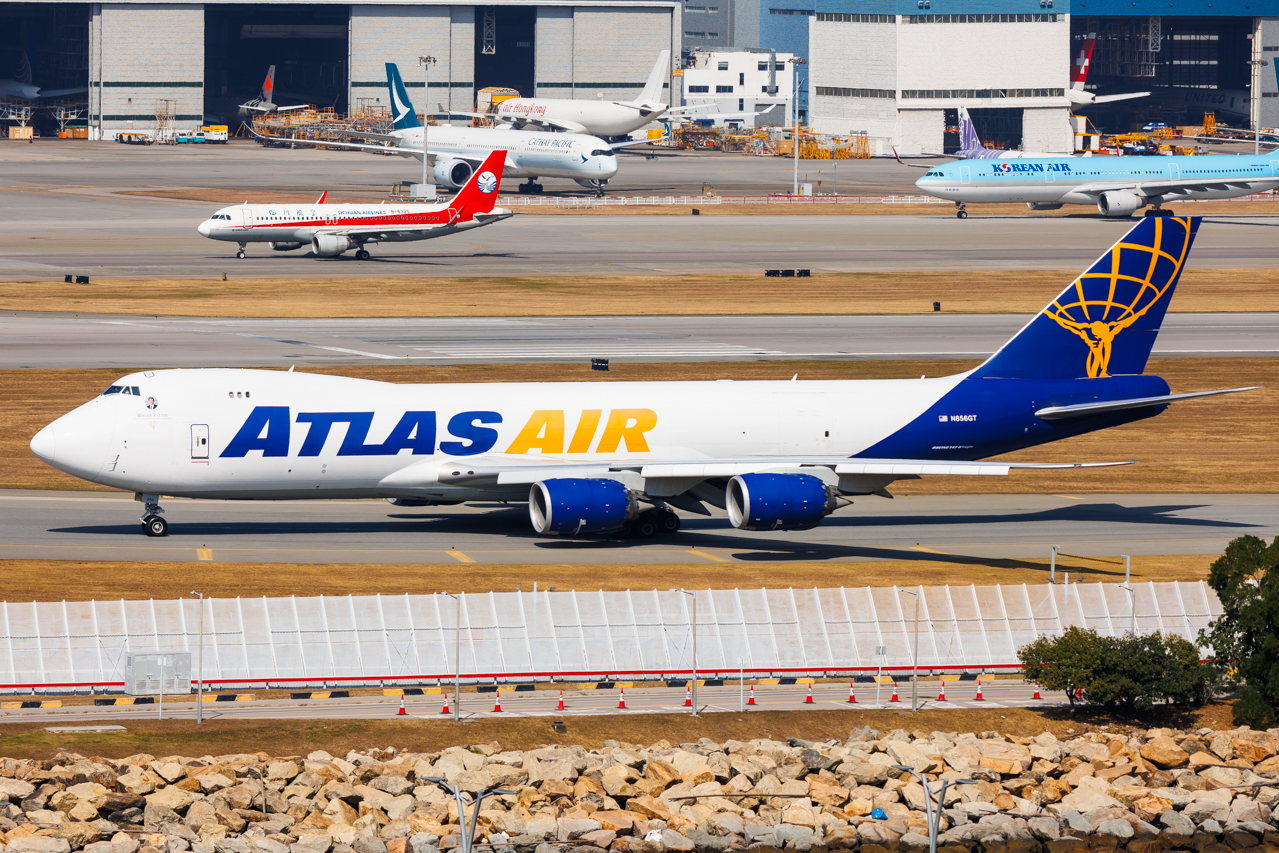Full size: Atlas Air Boeing 747-8F N856GT at Hong Kong International Airport