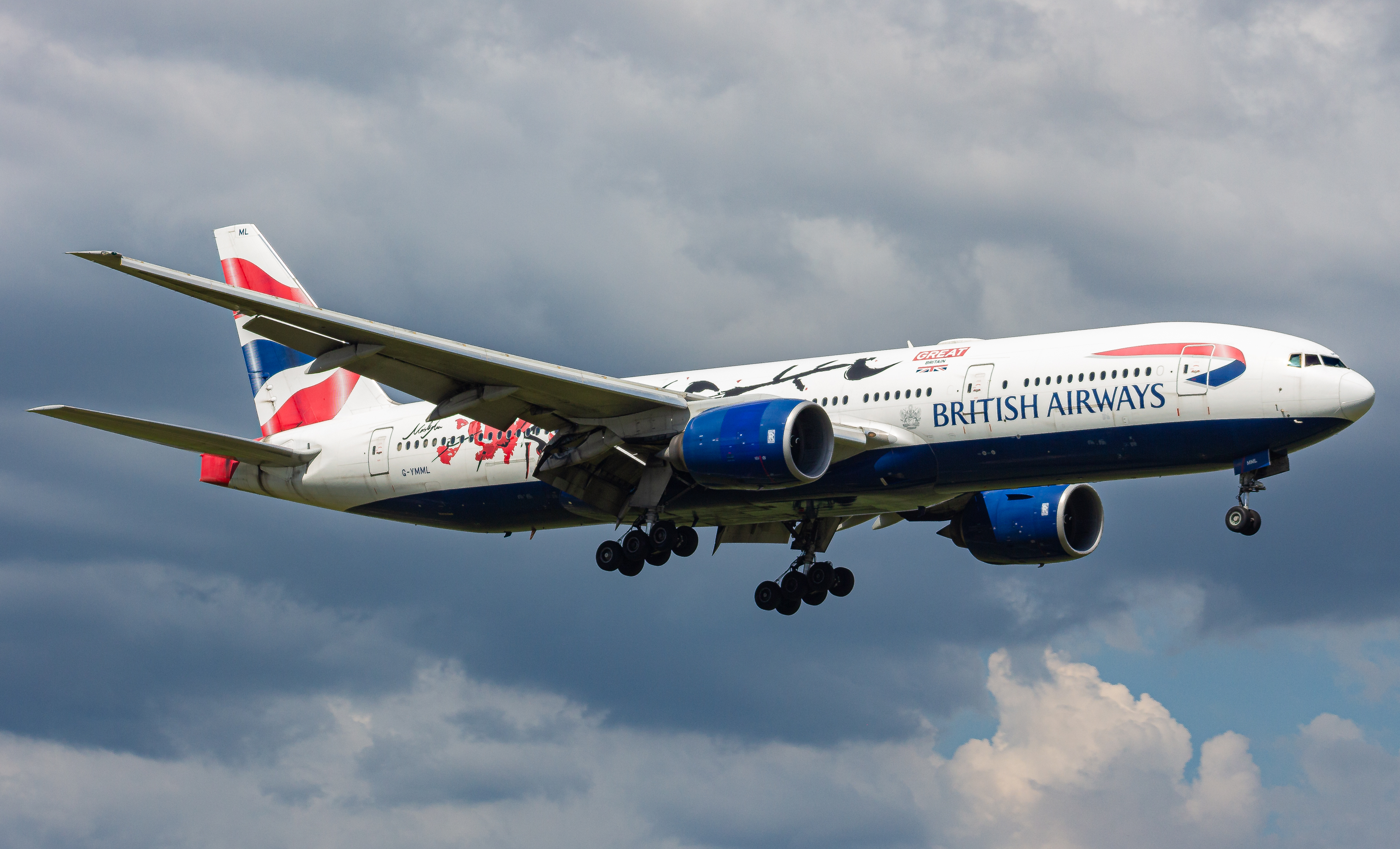 Full size: British Airways Boeing 777-200ER G-YMML at Tampa International Airport