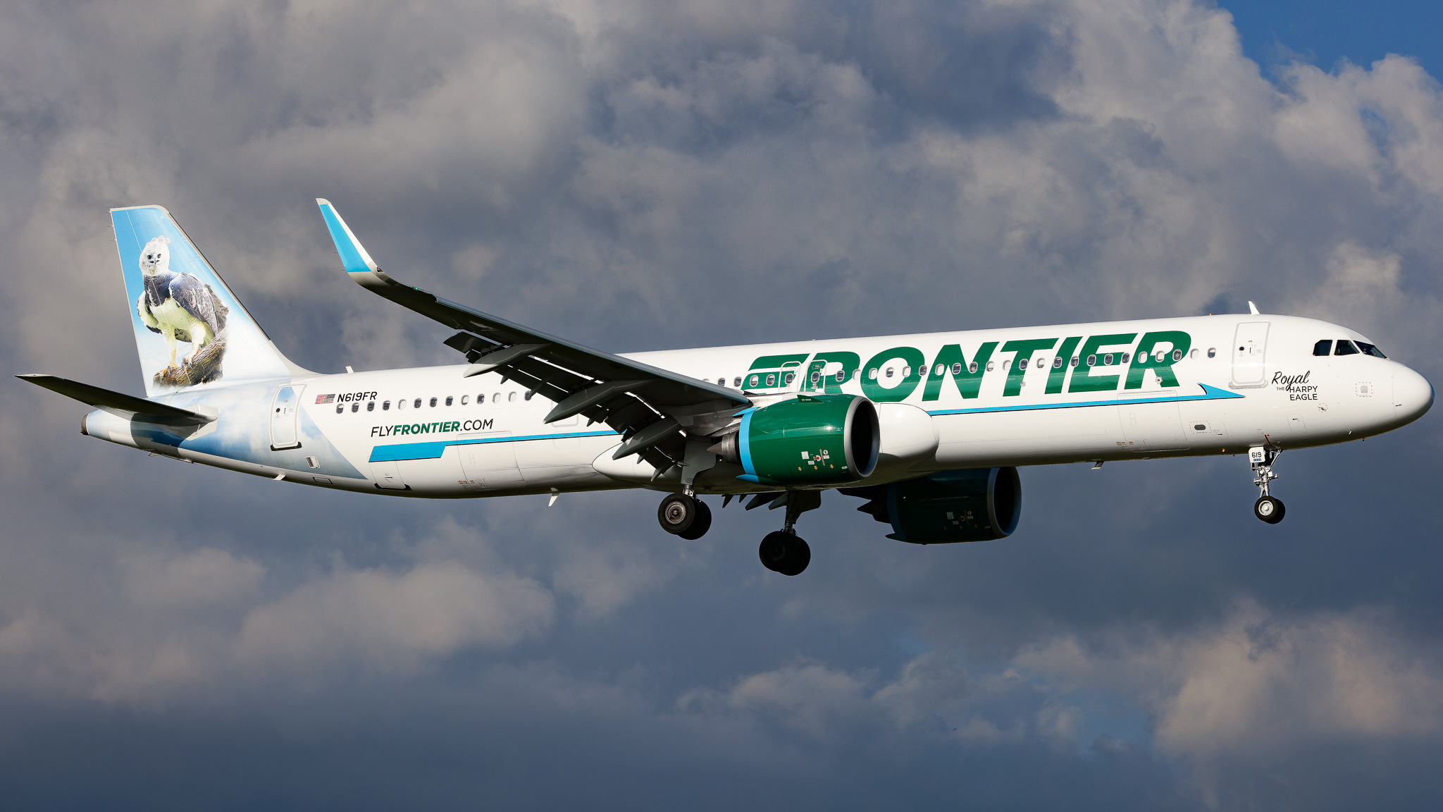 Full size: Frontier Airlines Airbus A321NEO N619FR at Tampa International Airport