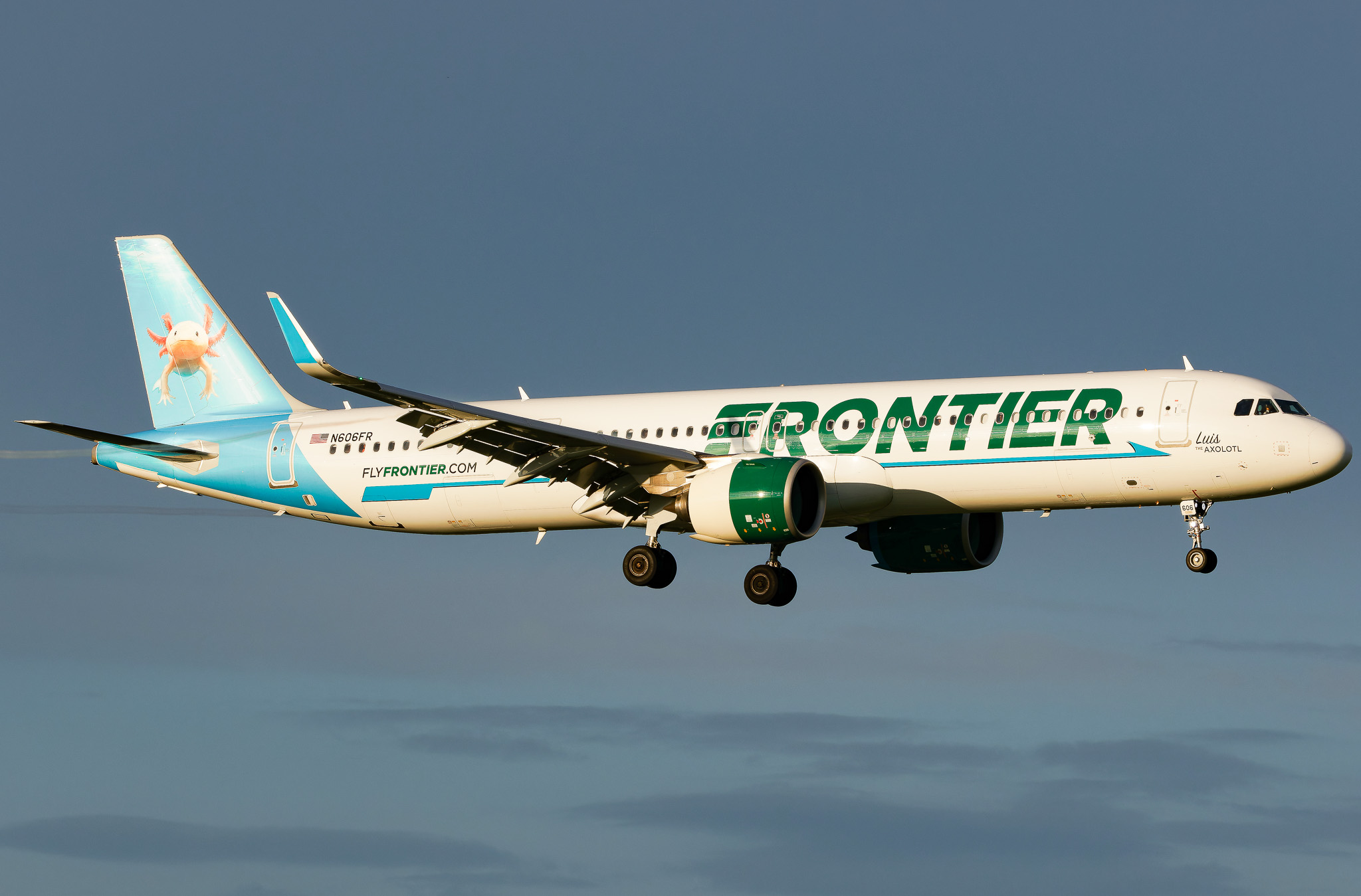 Full size: Frontier Airlines Airbus A321NEO N606FR at Orlando International Airport