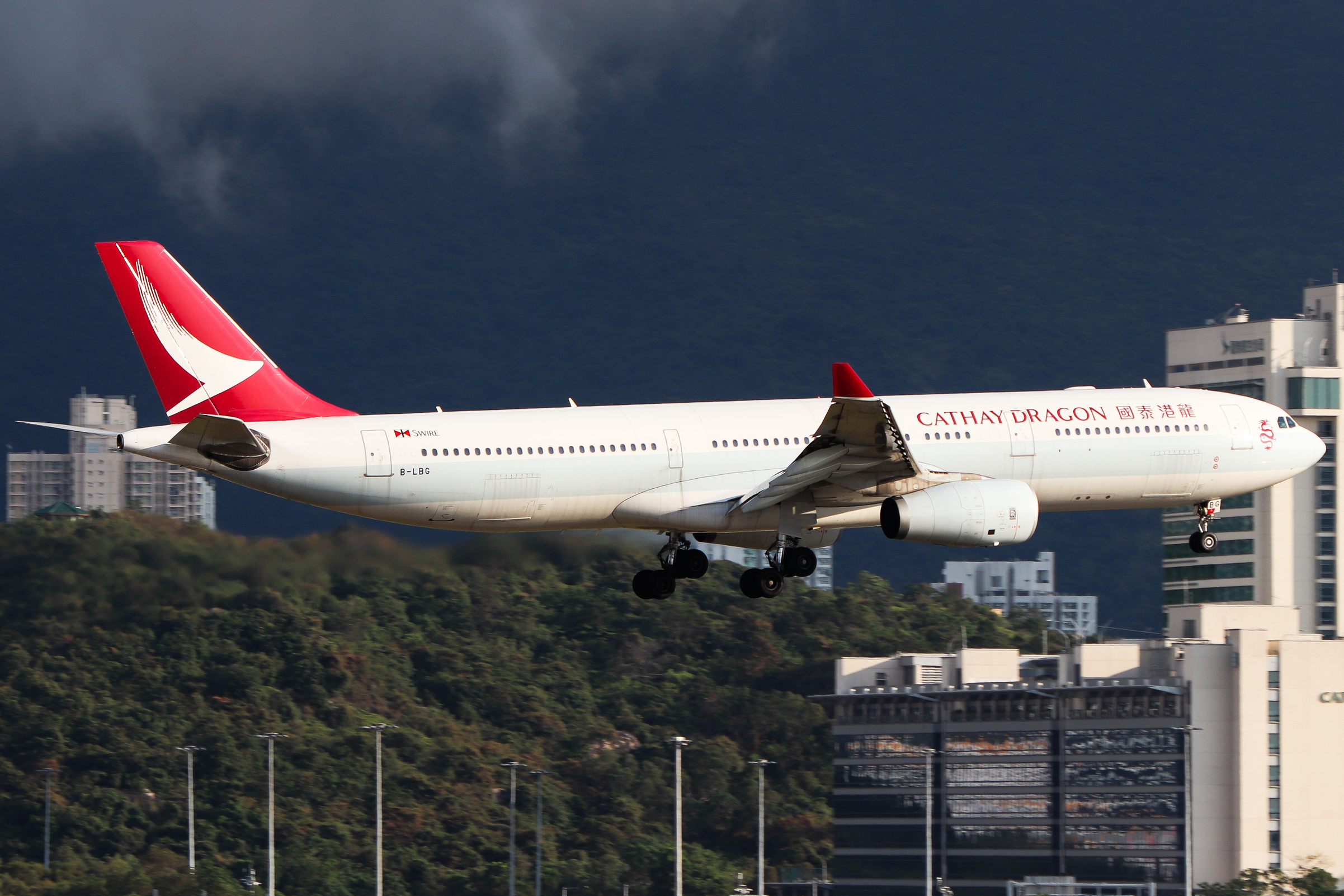Full size: Cathay Dragon Airbus A330-300 B-LBG at Hong Kong International Airport