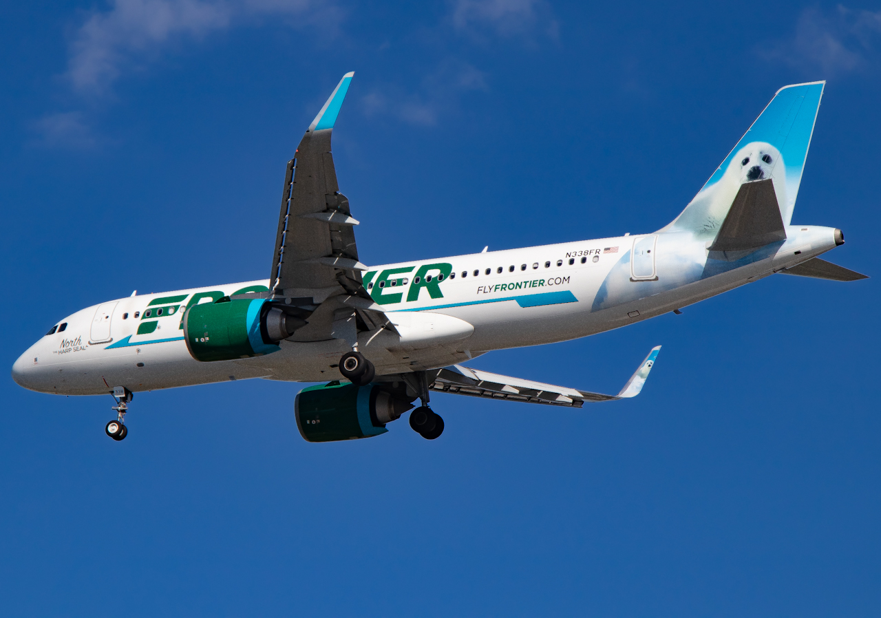 Full size: Frontier Airlines Airbus A320NEO N338FR at Tampa International Airport