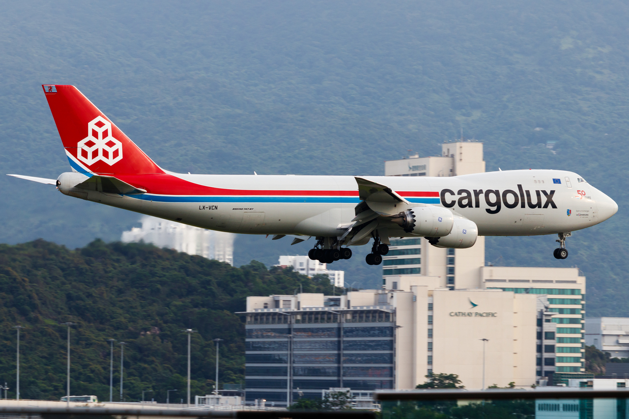 Full size: CargoLux Boeing 747-8F LX-VCN at Hong Kong International Airport