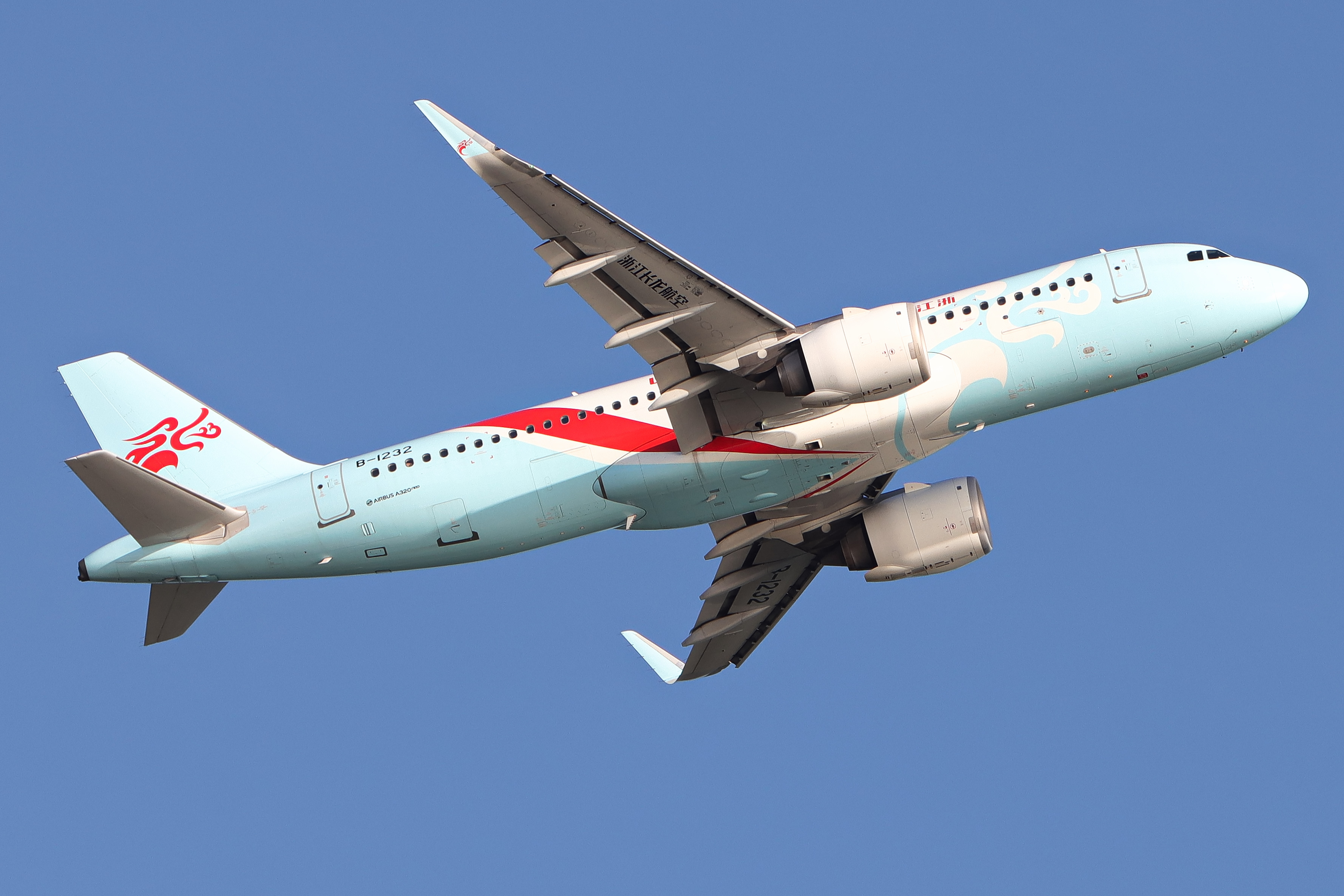 Full size: Loong Air Airbus A320NEO B-1232 at Hong Kong International Airport