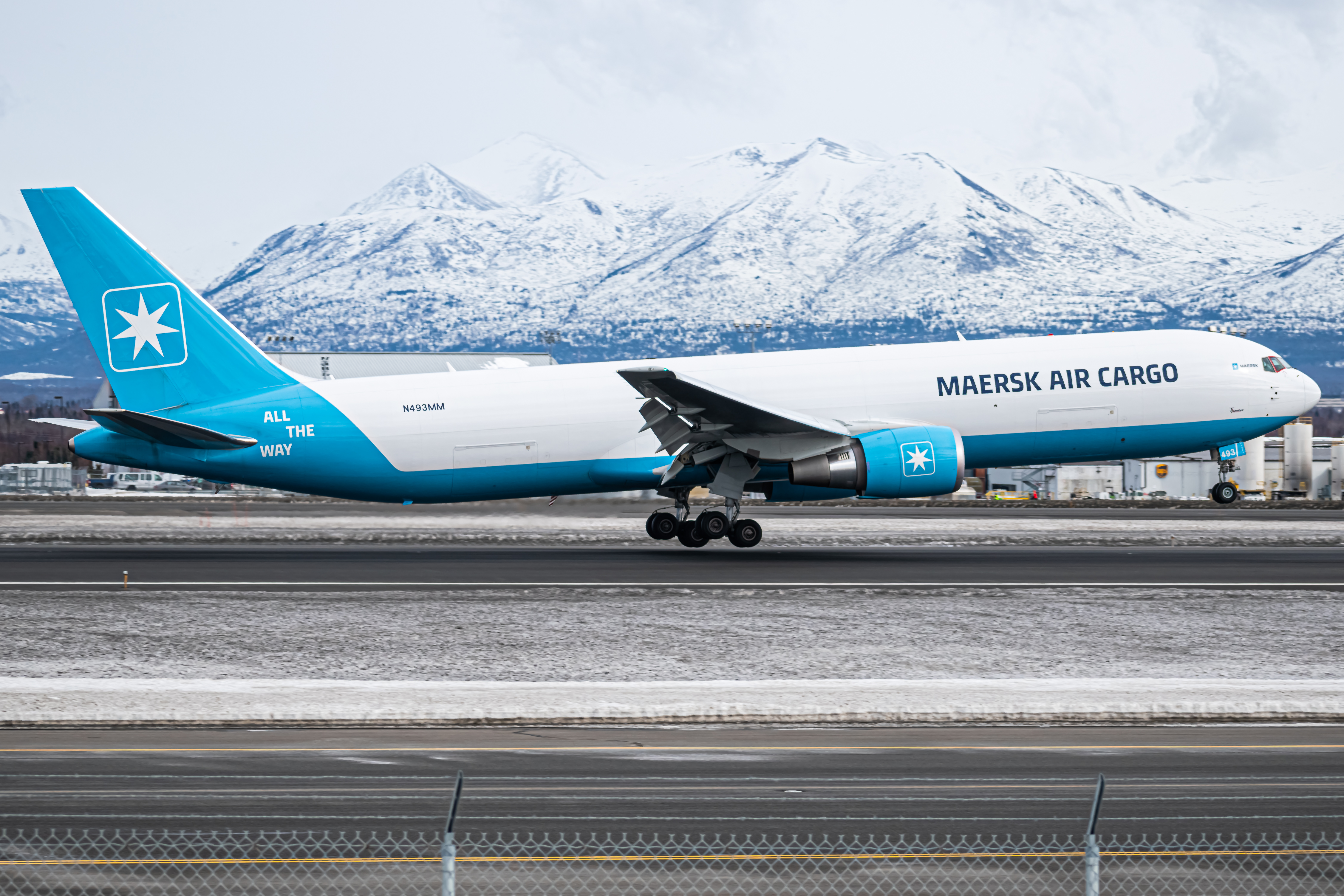 Full size: Maersk Air Cargo Boeing 767-300F N493MM at Anchorage Ted Stevens International Airport