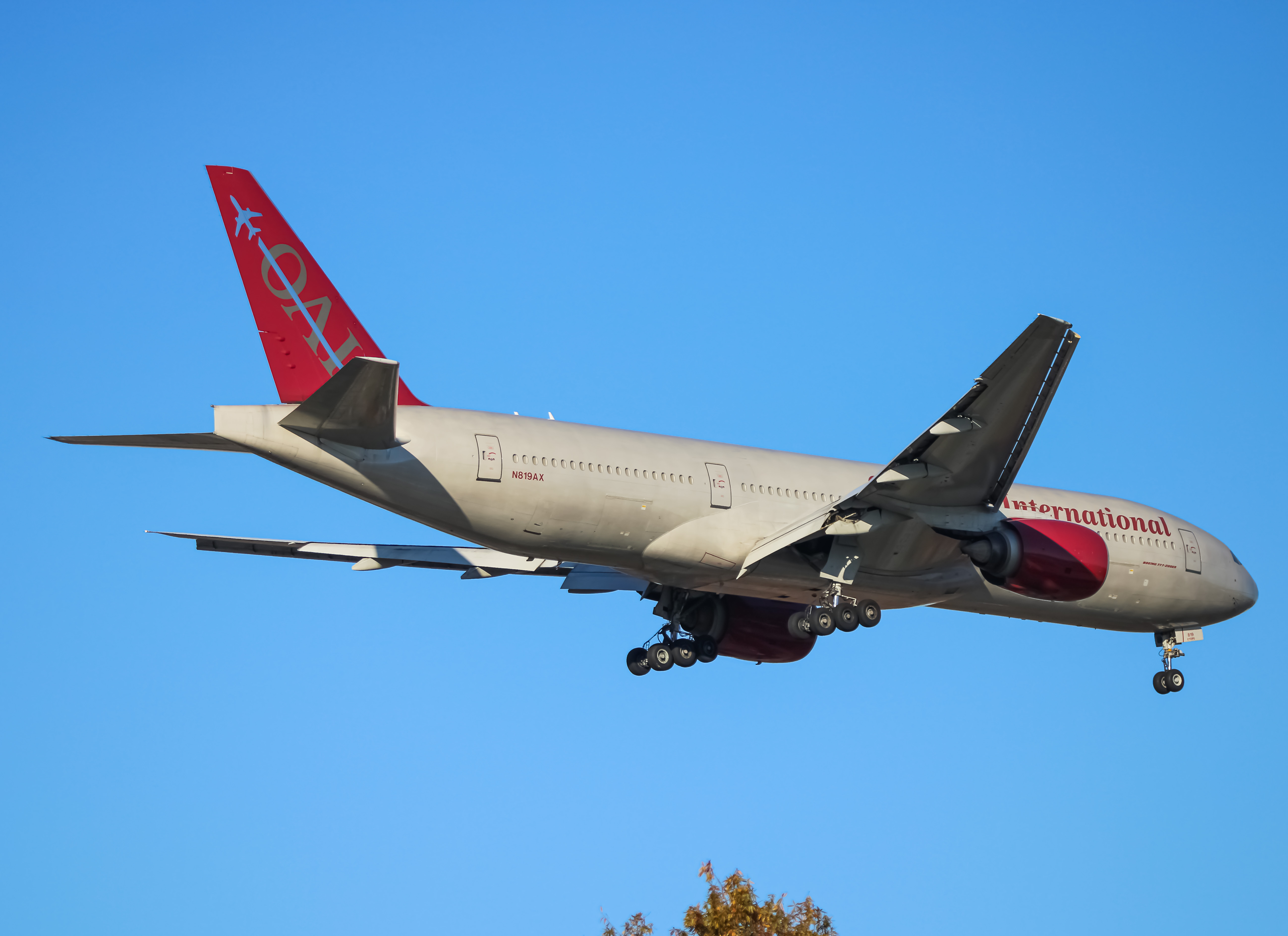 Full size: Omni Air International Boeing 777-200ER N819AX at Baltimore/Washington International Thurgood Marshall Airport