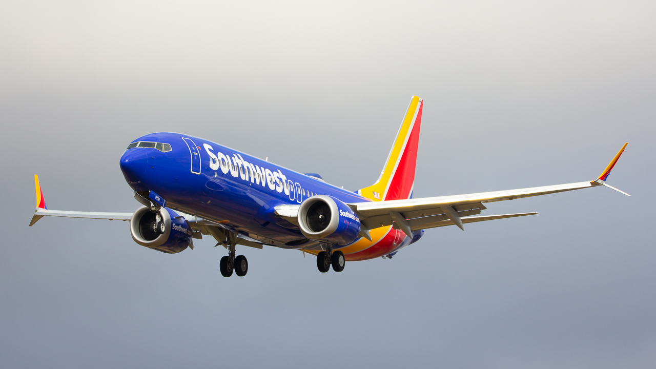 Full size: Southwest Airlines Boeing 737 MAX 8 N8738K at John Glenn Columbus International Airport