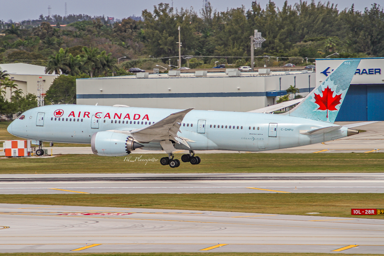 Full size: Air Canada Boeing 787-8 C-GHPU at Fort Lauderdale/Hollywood International Airport