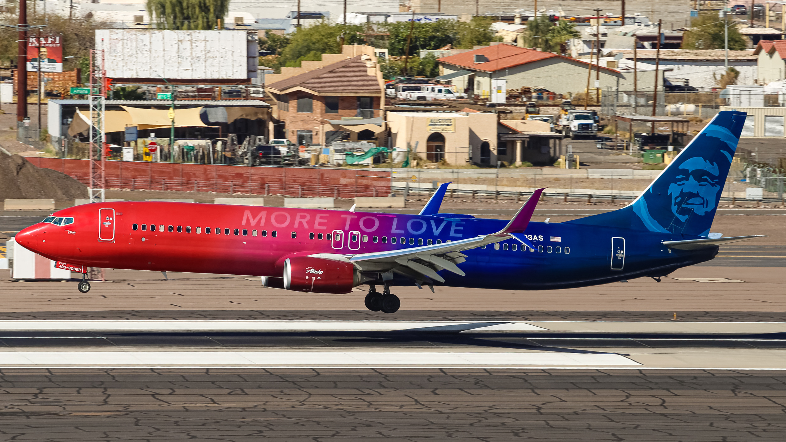 Full size: Alaska Airlines Boeing 737-900ER N493AS at Phoenix Sky Harbor International Airport