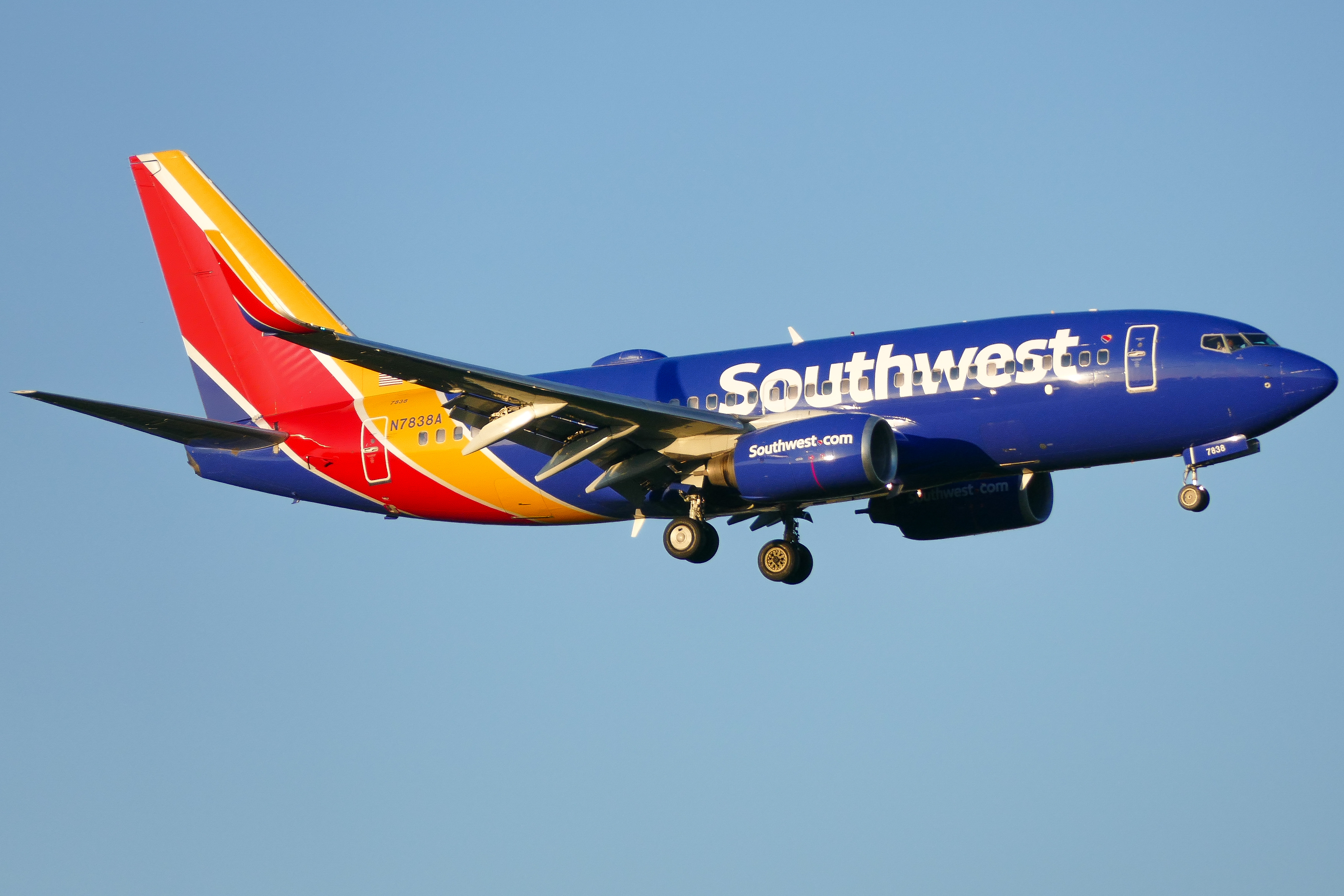 Full size: Southwest Airlines Boeing 737-700 N7838A at Austin-Bergstrom International Airport