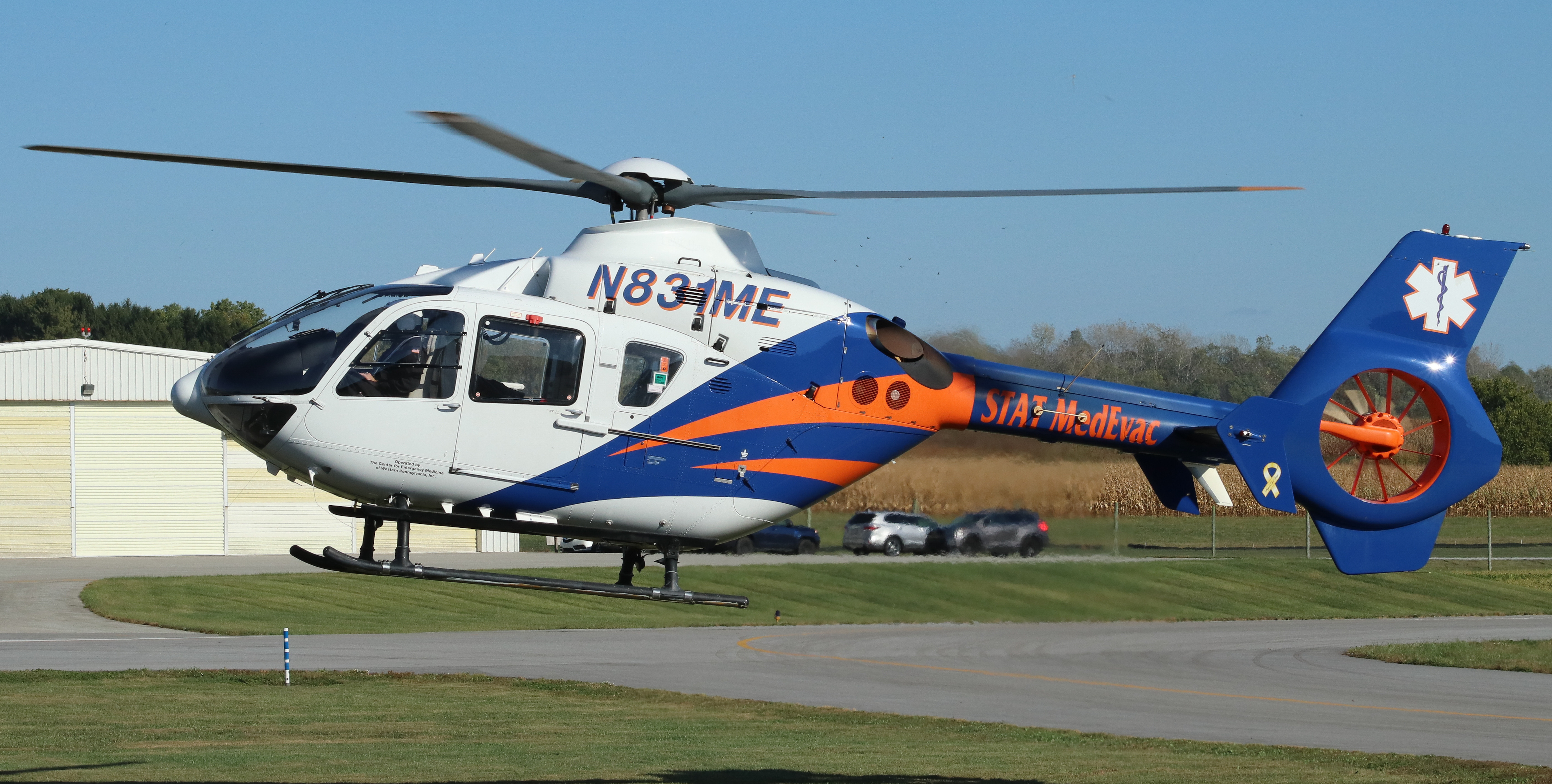 Full size: STAT MedEvac Eurocopter Ec-135 N831ME at York Airport