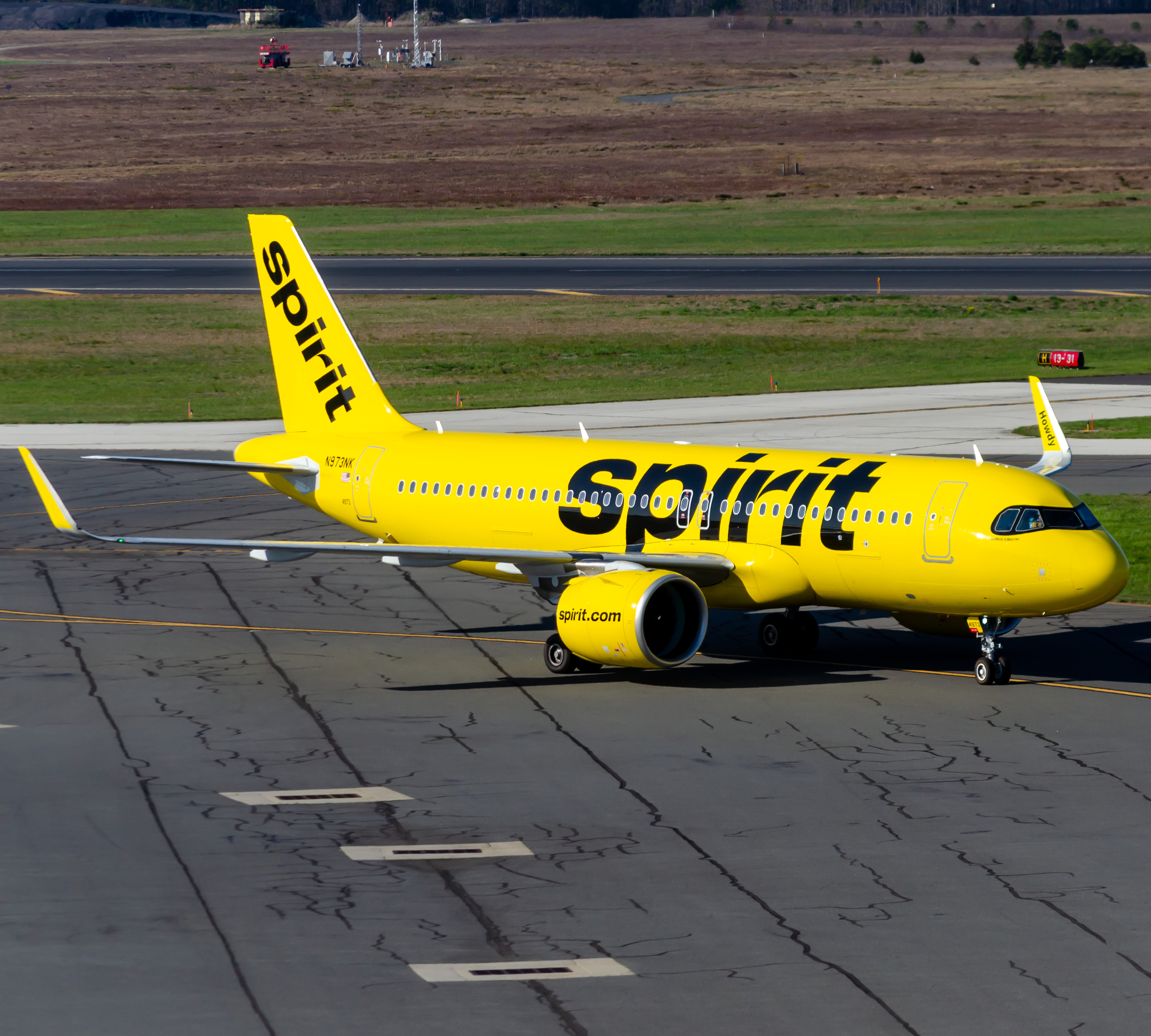 Full size: Spirit Airlines Airbus A320NEO N973NK at Atlantic City International Airport