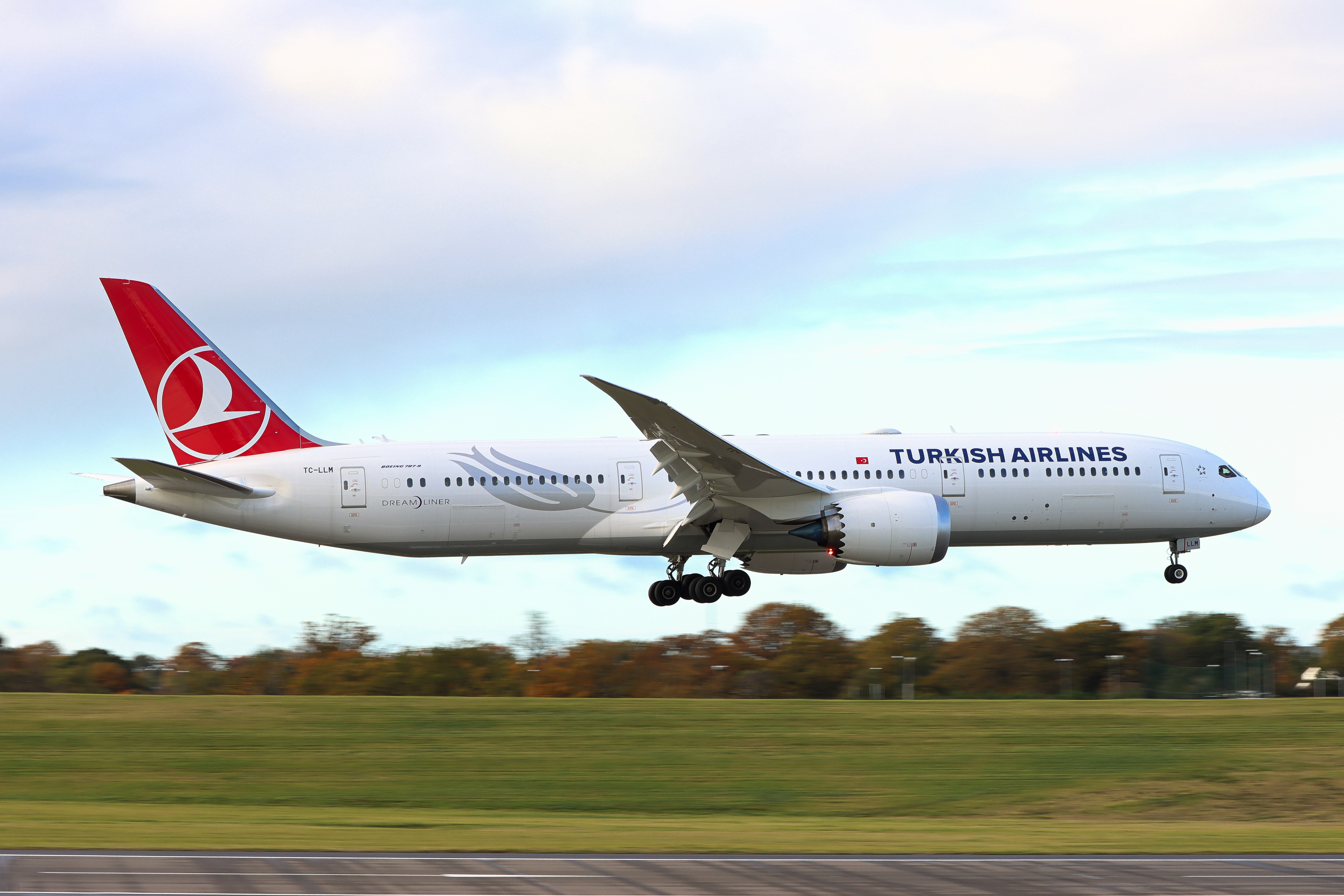 Full size: Turkish Airlines Boeing 787-9 TC-LLM at Birmingham Airport