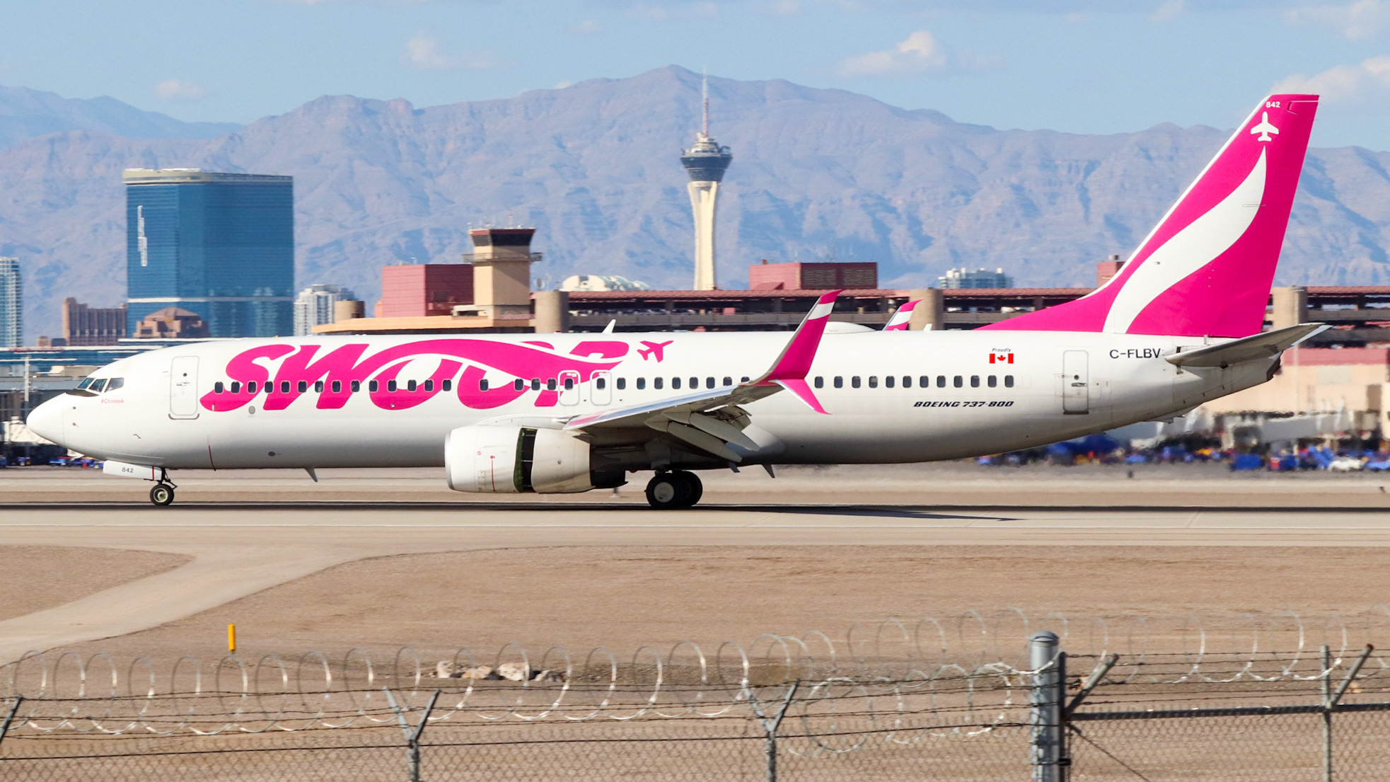 Full size: Swoop Boeing 737-800 C-FLBV  at Harry Reid International Airport