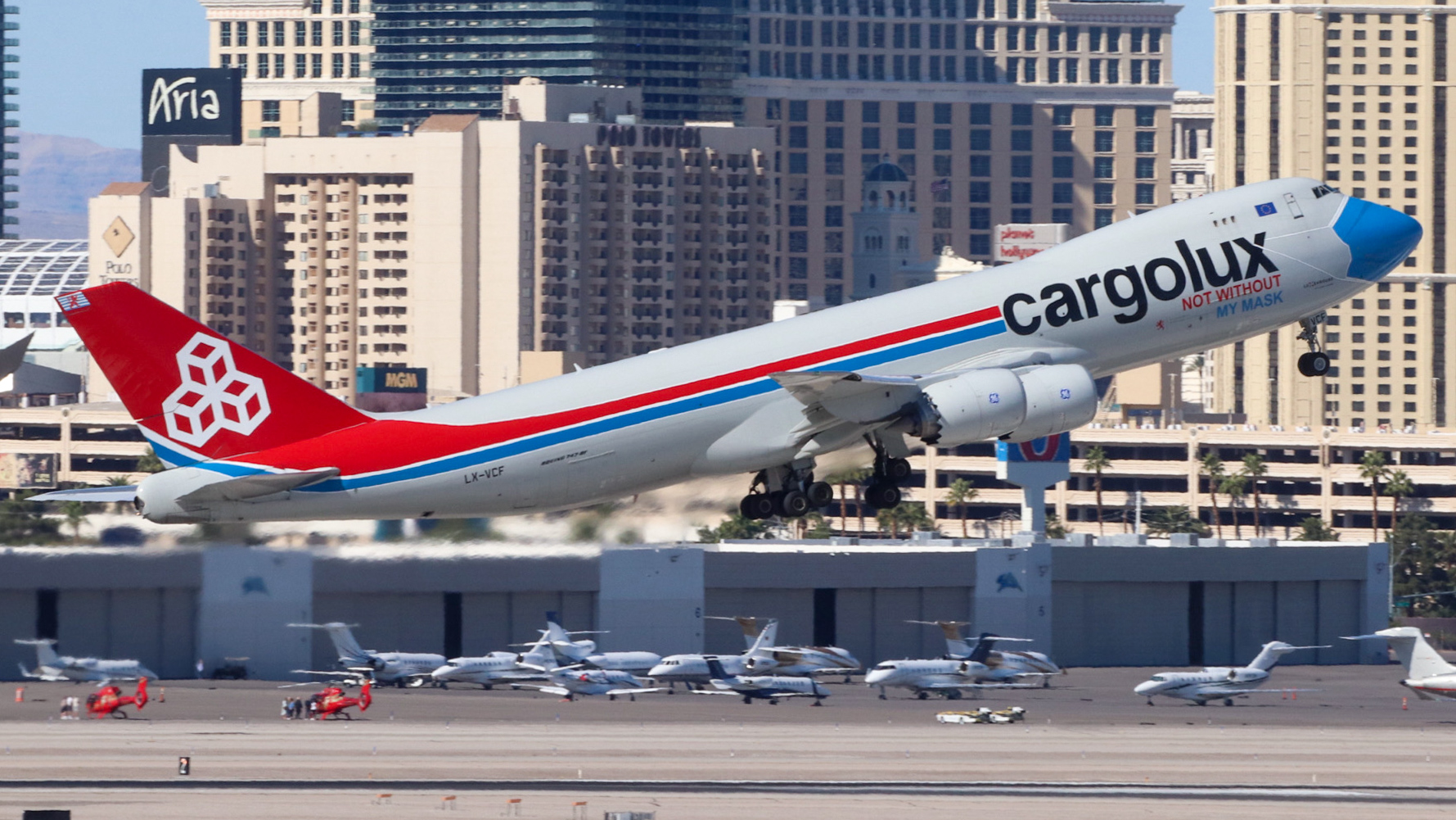 Full size: CargoLux Boeing 747-8F LX-VCF at Harry Reid International Airport