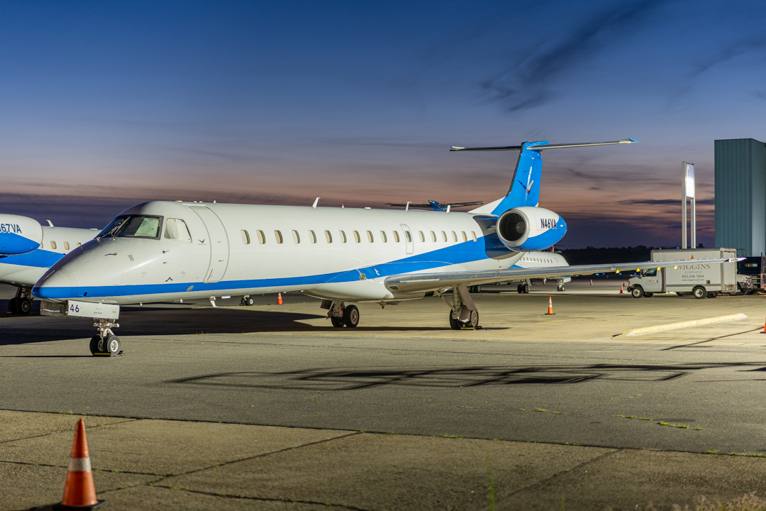 Full size: Victory Air Embraer ERJ145 N46VA at Manchester Airport