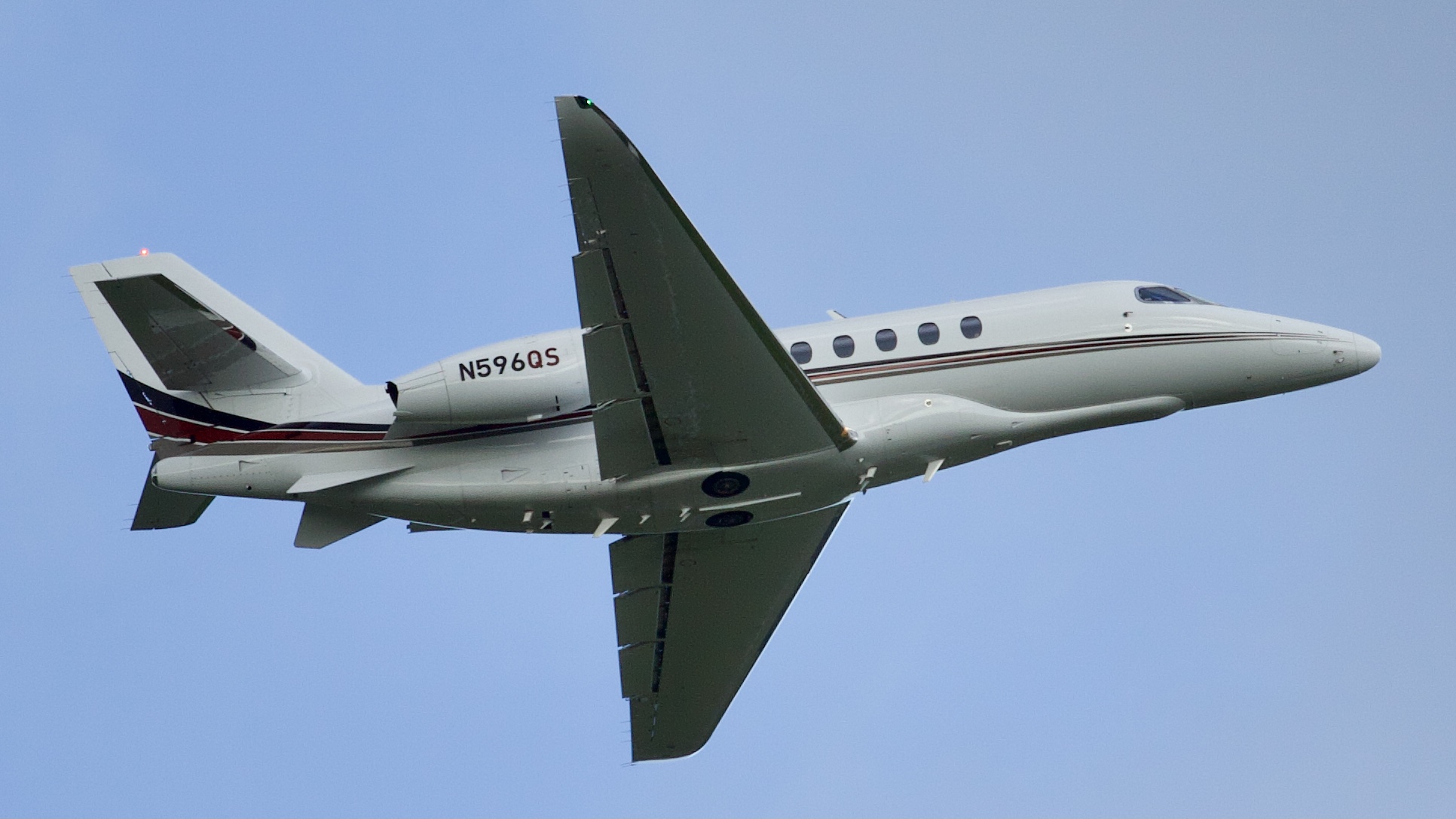 Full size: NetJets Cessna 680 Citation Latitude N596QS at Ellington Airport