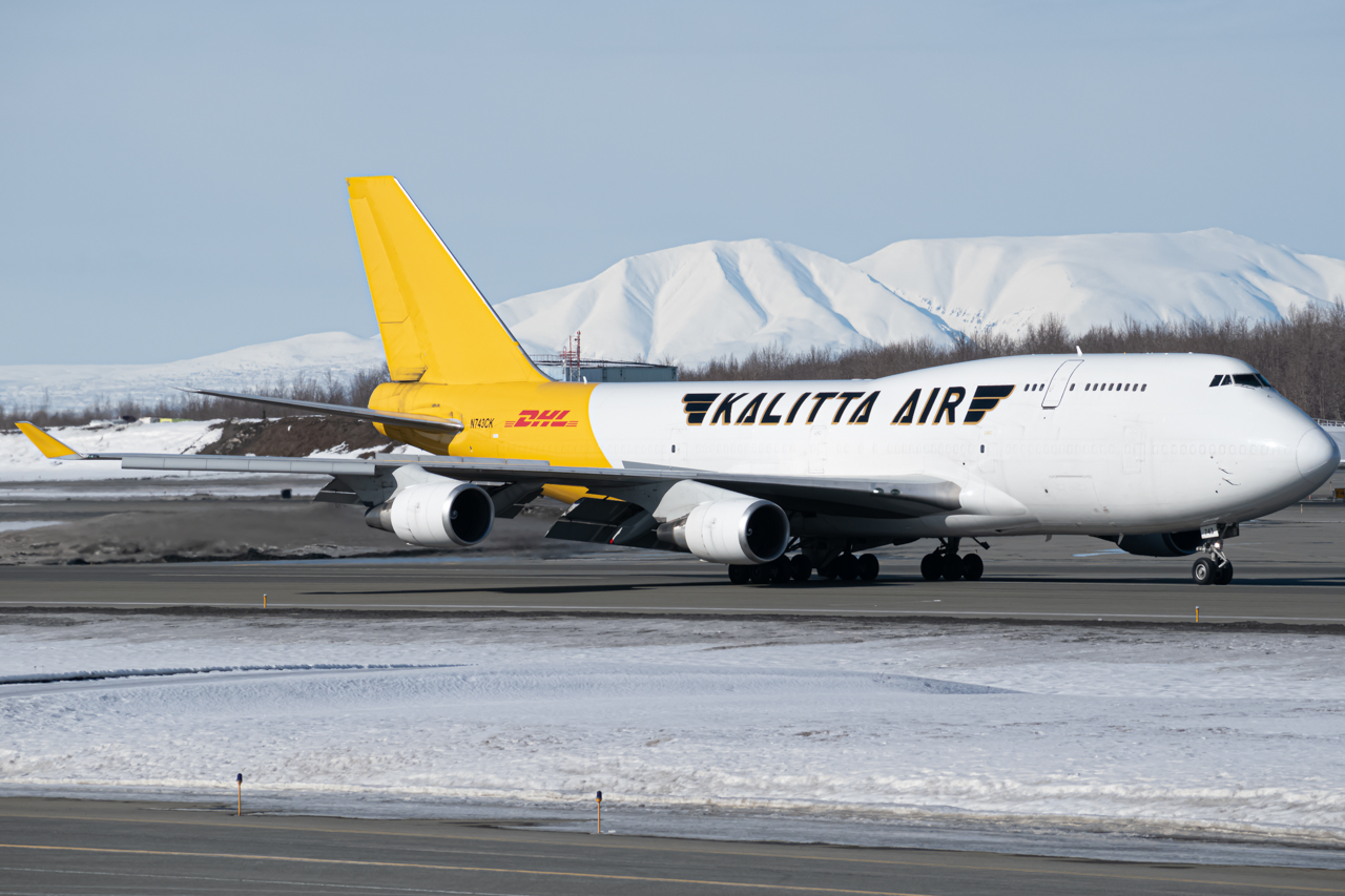 Full size: Kalitta Air Boeing 747-400F N743CK at Anchorage Ted Stevens International Airport