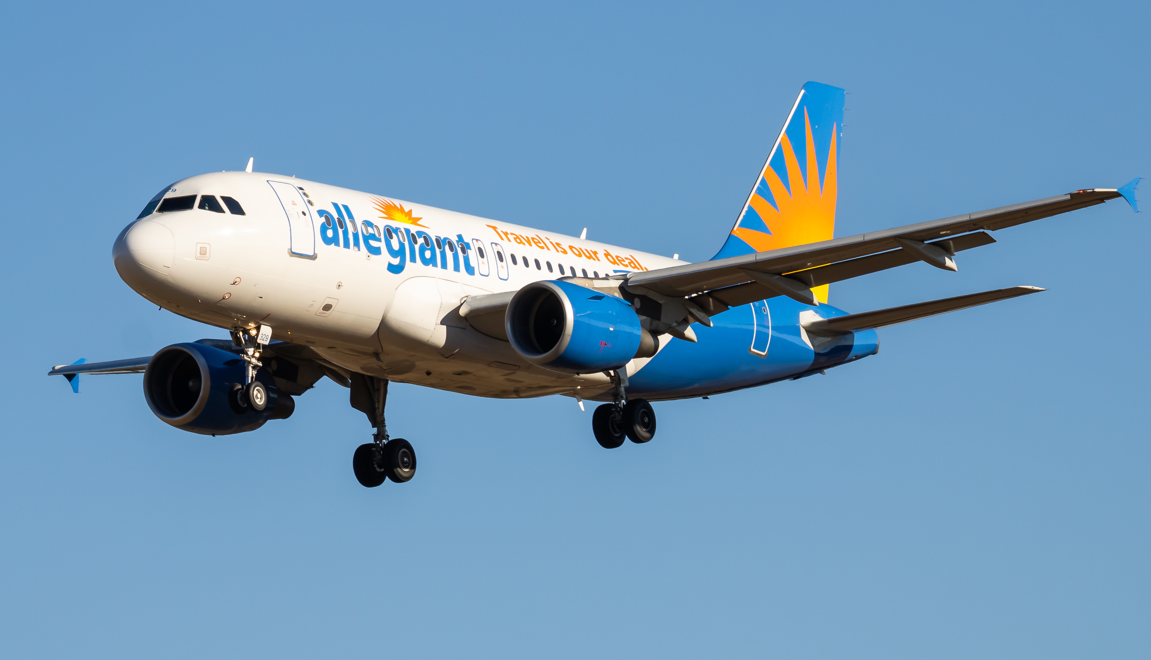 Full size: Allegiant Air Airbus A319 N329NV at Baltimore/Washington International Thurgood Marshall Airport